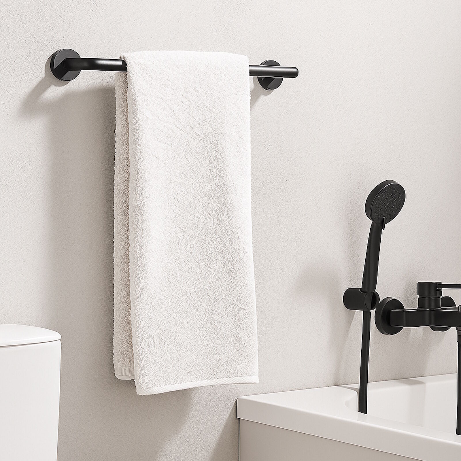 Duschtuch Gora 75x150 cm Weiß Baumwolle schwere Qualität ca. 600 g/m2