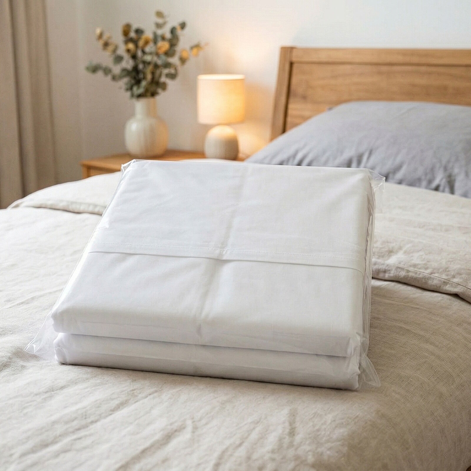 Bettlaken 150x250 cm Weiß Baumwolle 2er Pack