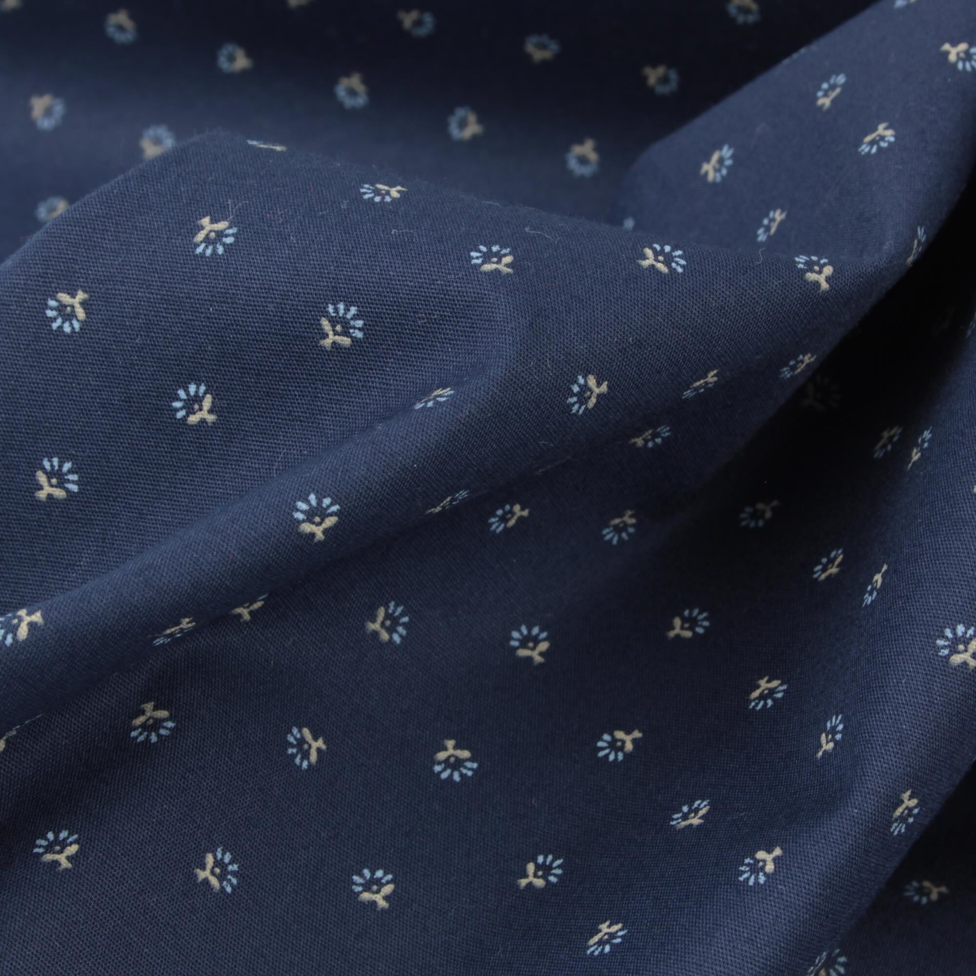 Stoff Meterware Blumen Richard Blau Dirndl