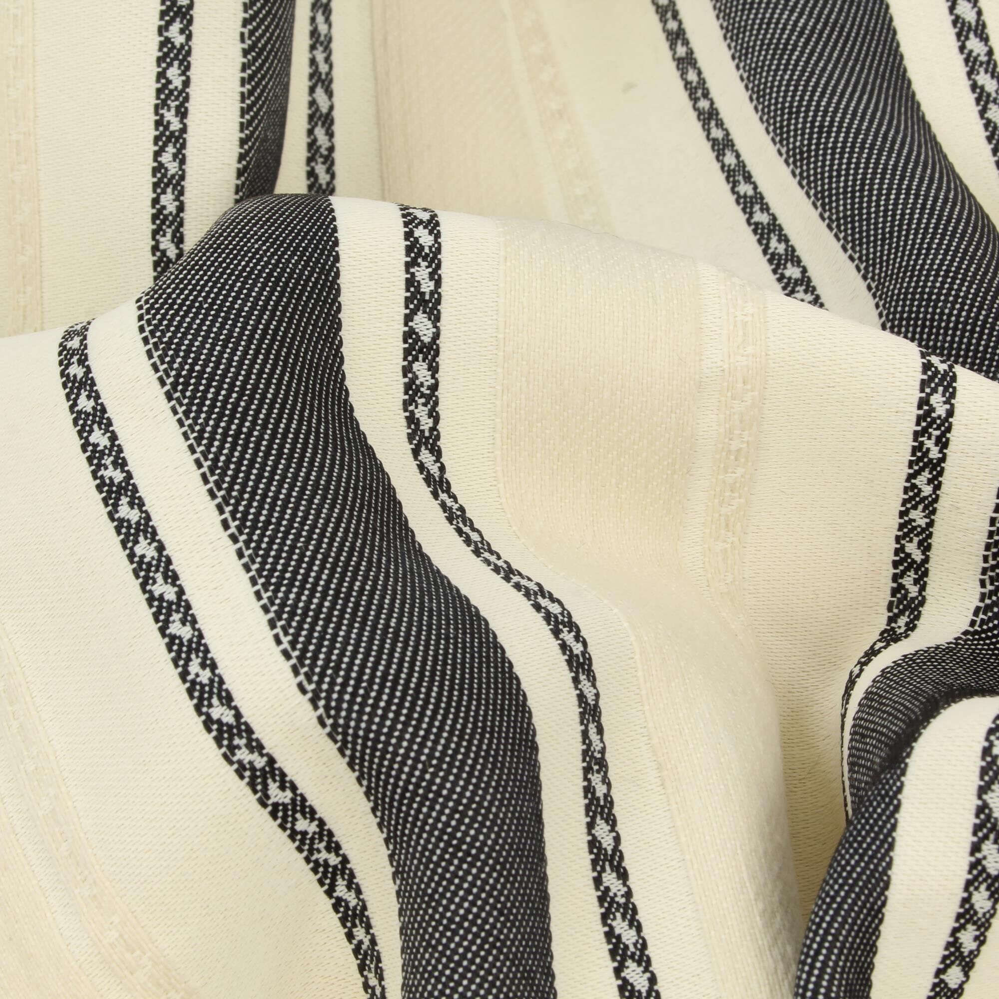 Stoff Meterware Streifen Oleo Beige Schwarz