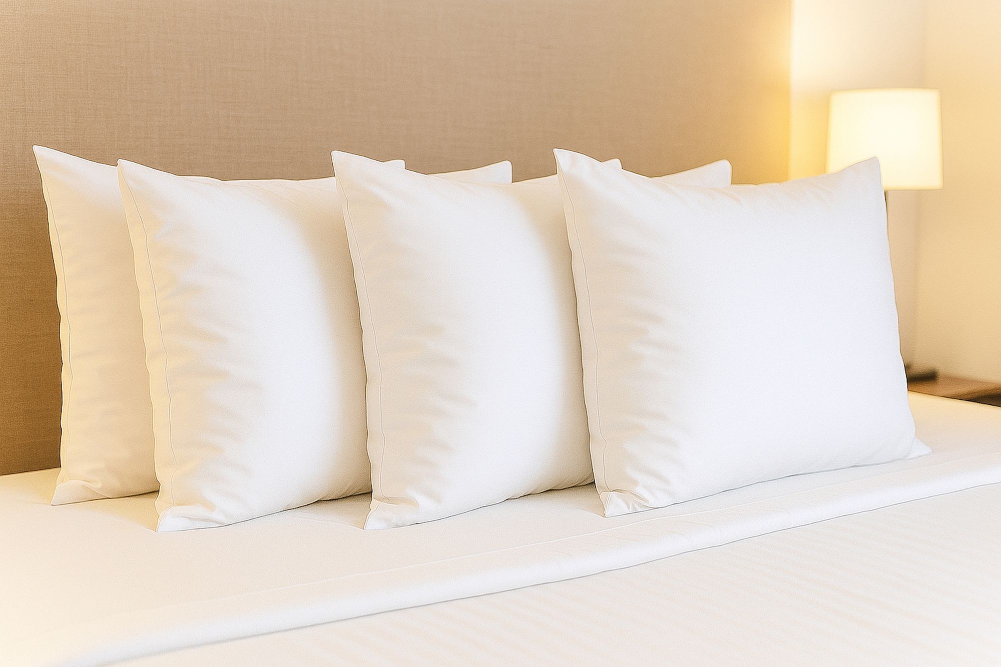 4er Set Kissenbezug Weiß Linon Hotelverschluss