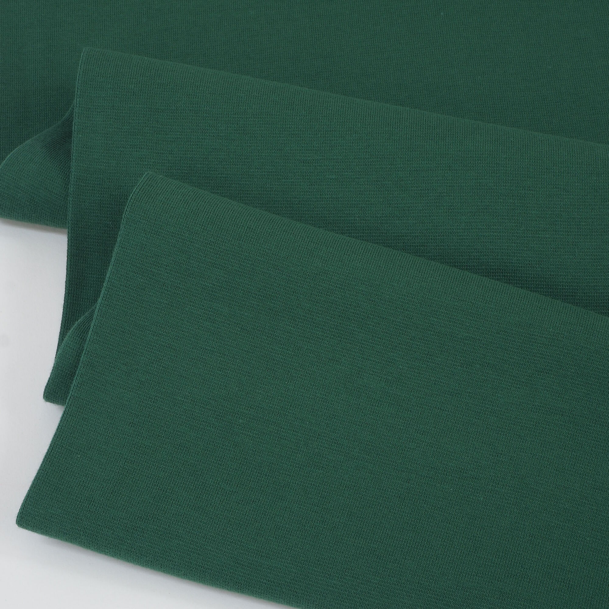 Bündchenstoff Meterware Uni Dunkel Grün
