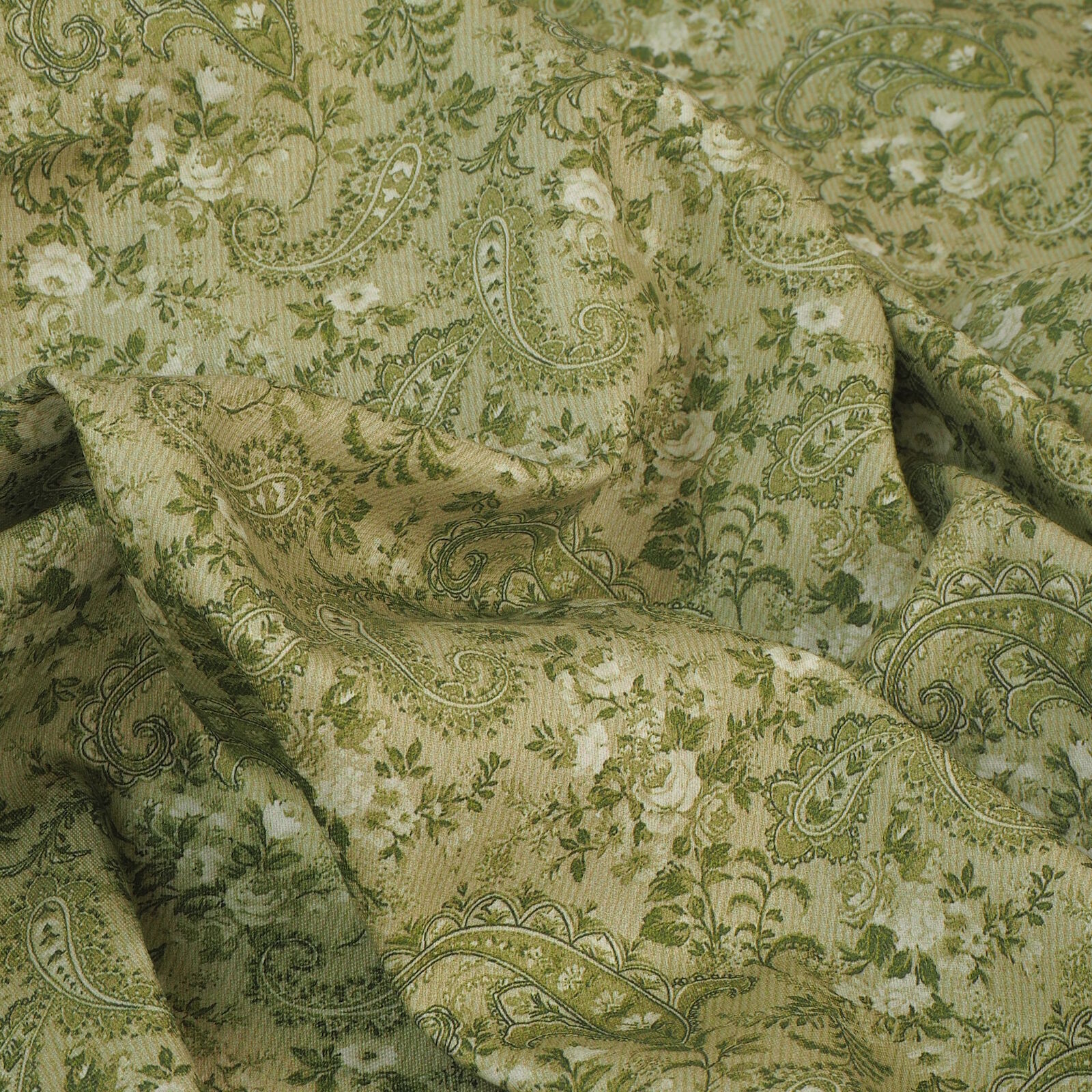 Dirndlstoff Blumen Paisley Grün Tracht