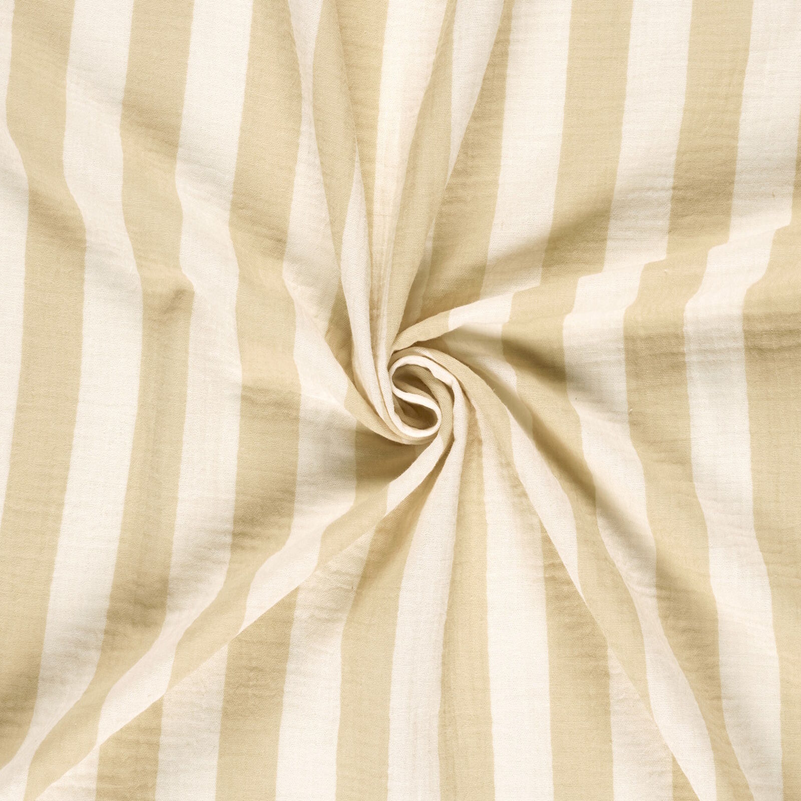 Musselin Stoff Streifen Beige 25 mm Baumwolle 150 cm