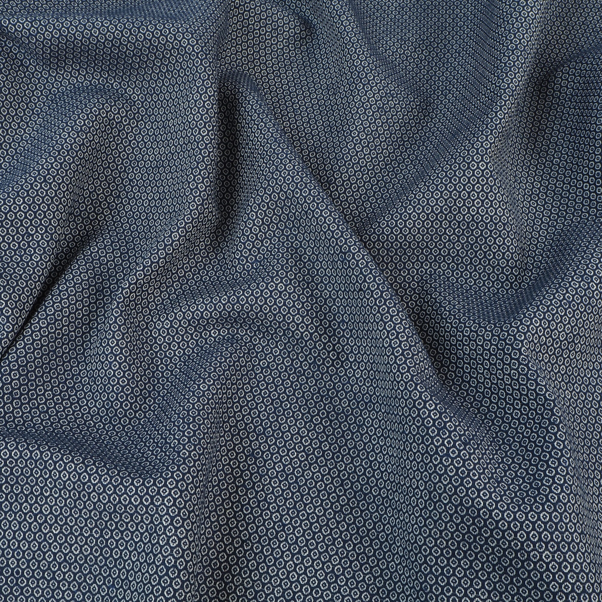 Stoff Meterware Emil Punkte klein blau Webware Jacquard