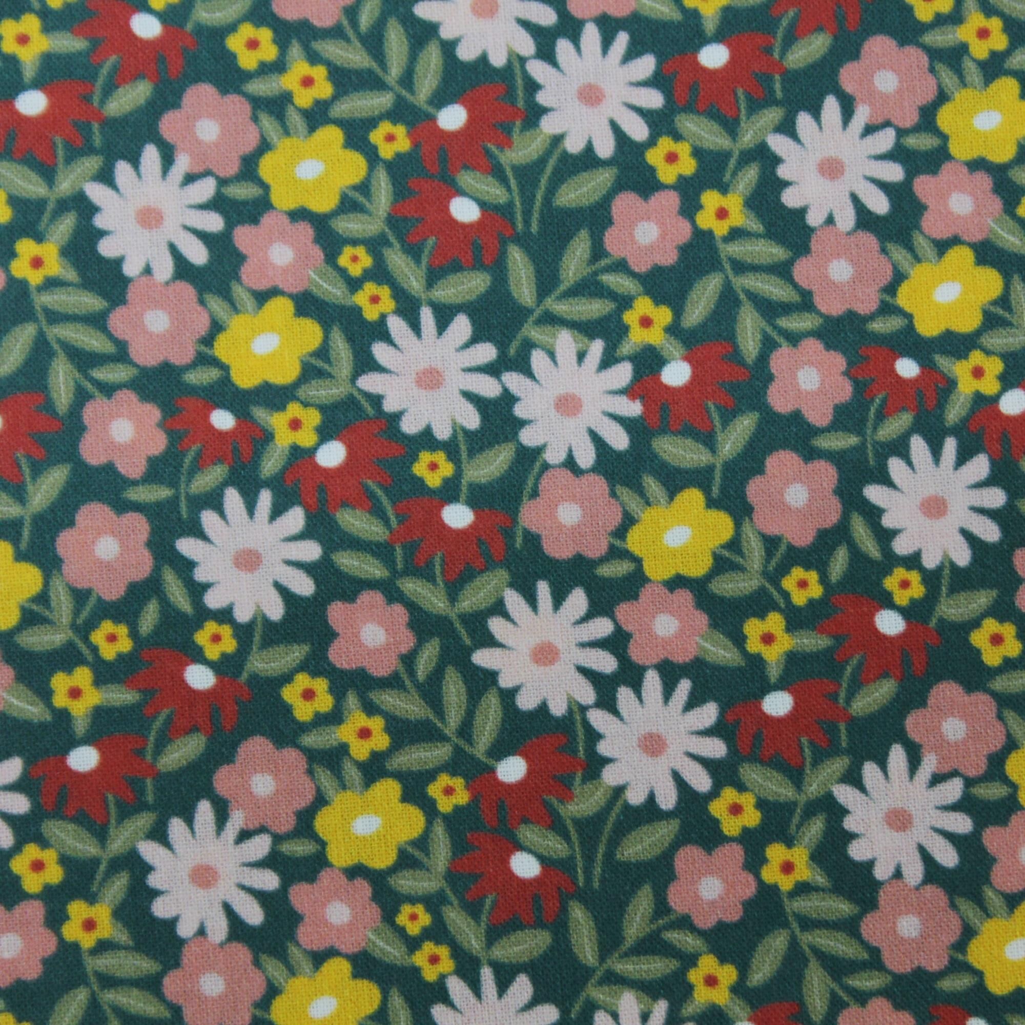 Stoff Meterware Patchwork Streublumen Popeline Baumwolle