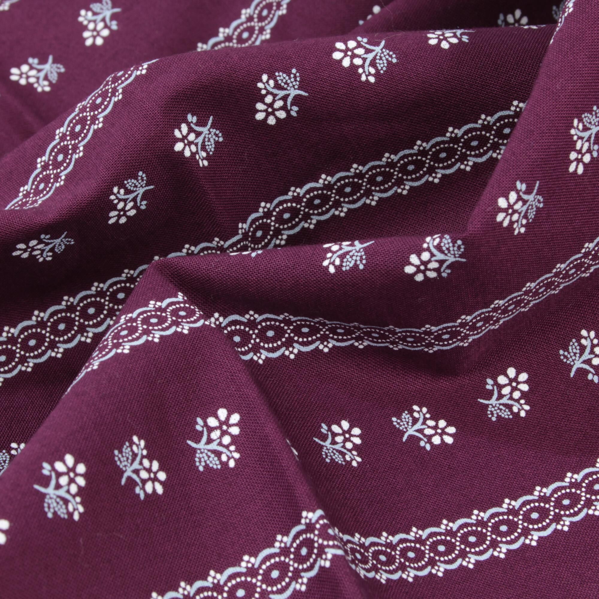 Stoff Meterware Blumen Streifen Michaela Beere Dirndl