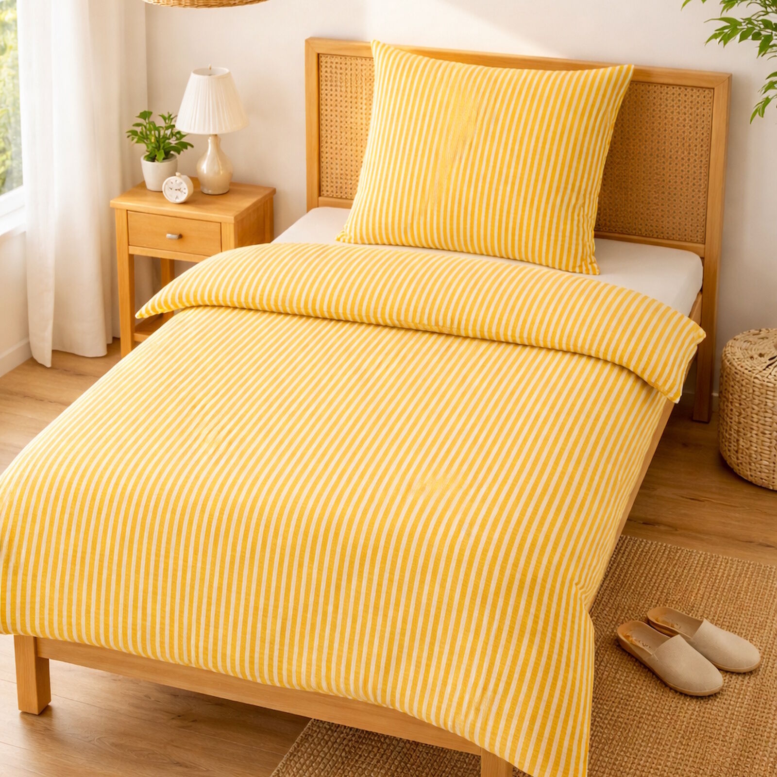 Seersucker Bettwäsche Gelb