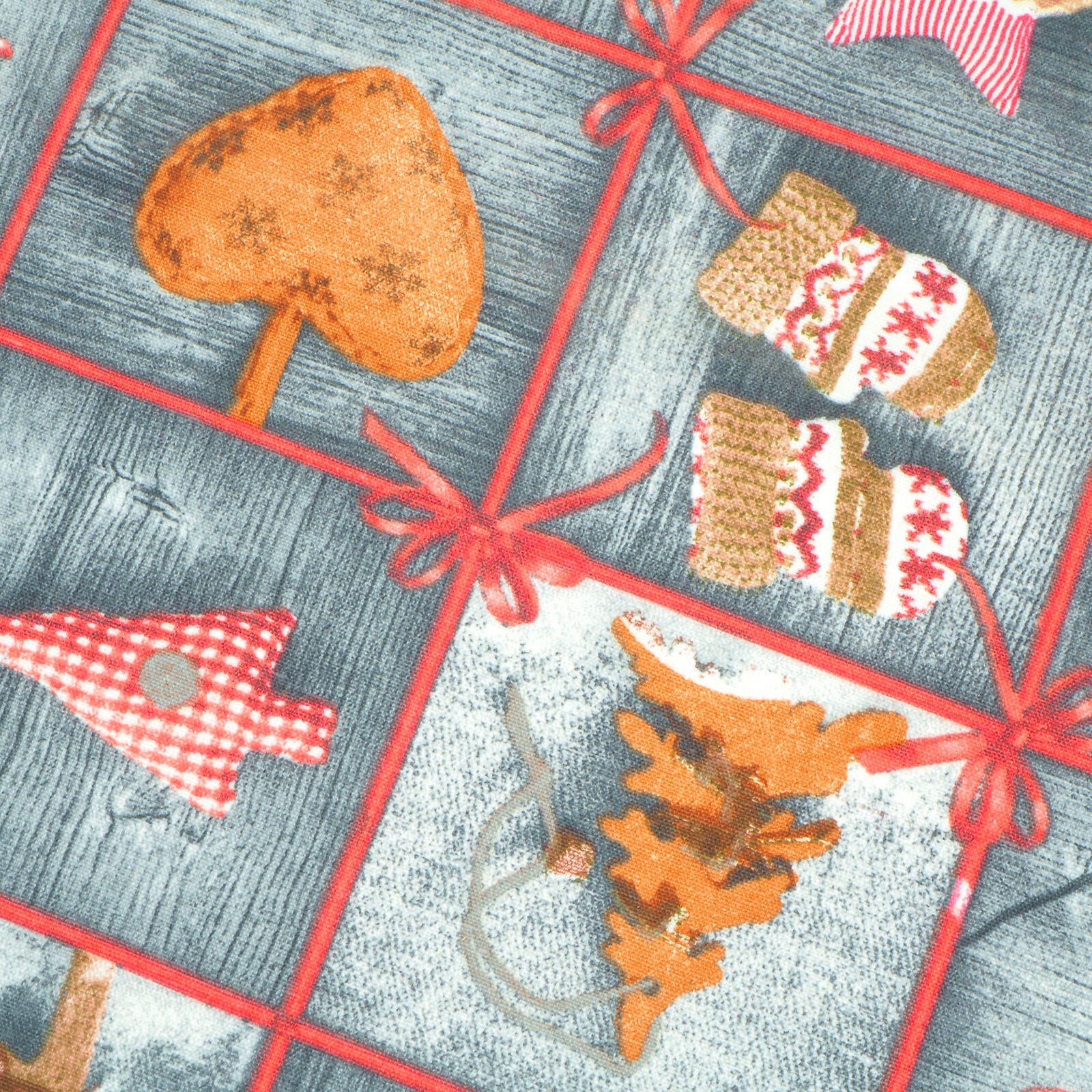 Stoff Meterware Weihnachtsdeko Grau