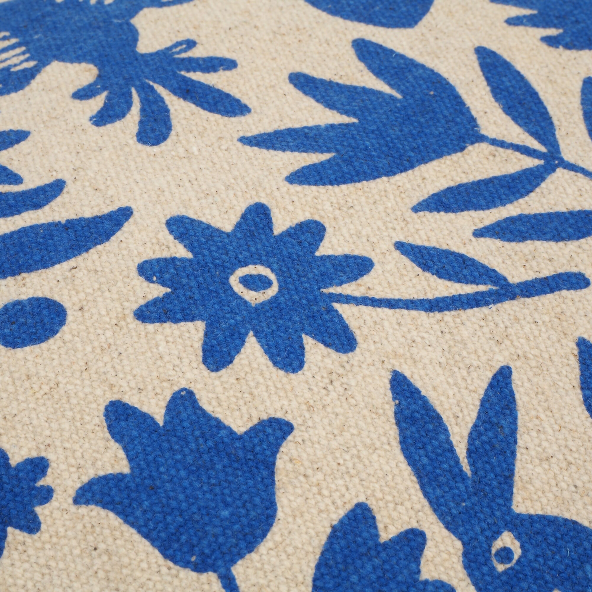 Kissenbezug Tiere Blumen Kobalt Blau
