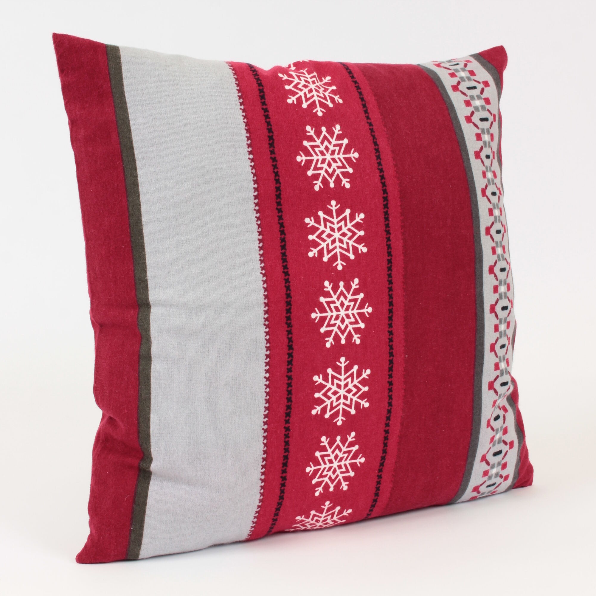 Kissenbezug 40x40 cm Schneeflocke Streifen Flanell