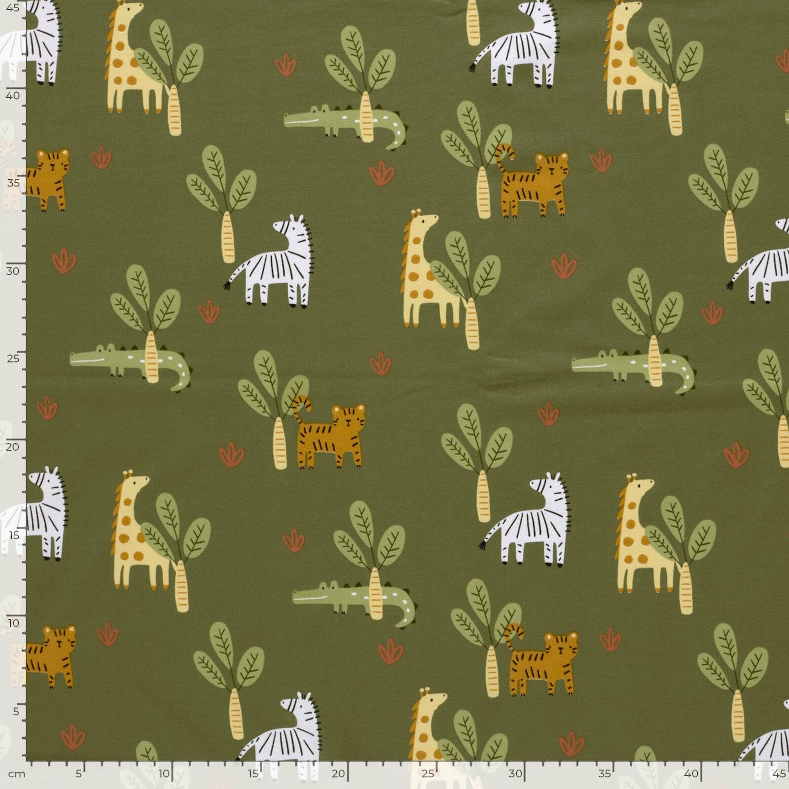 Dschungel Tiere Jersey Stoff Zebra Giraffe Krokodil 150 cm