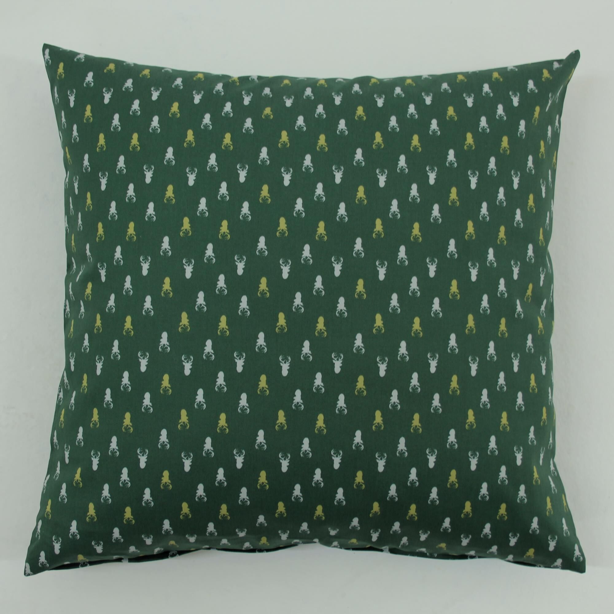 Kissenbezug Hirsch Kopf klein Grün Baumwolle-50x50 cm