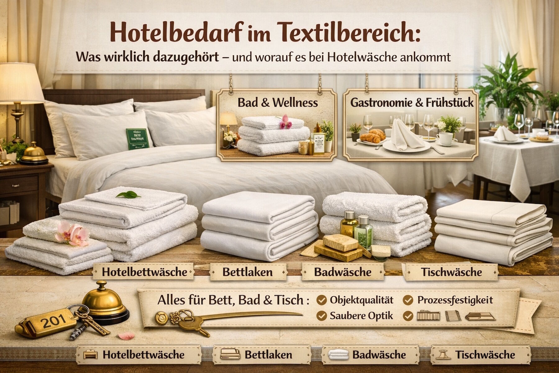 Hotelbedarf Textilien: Welche Hotelwäsche wirklich dazugehört