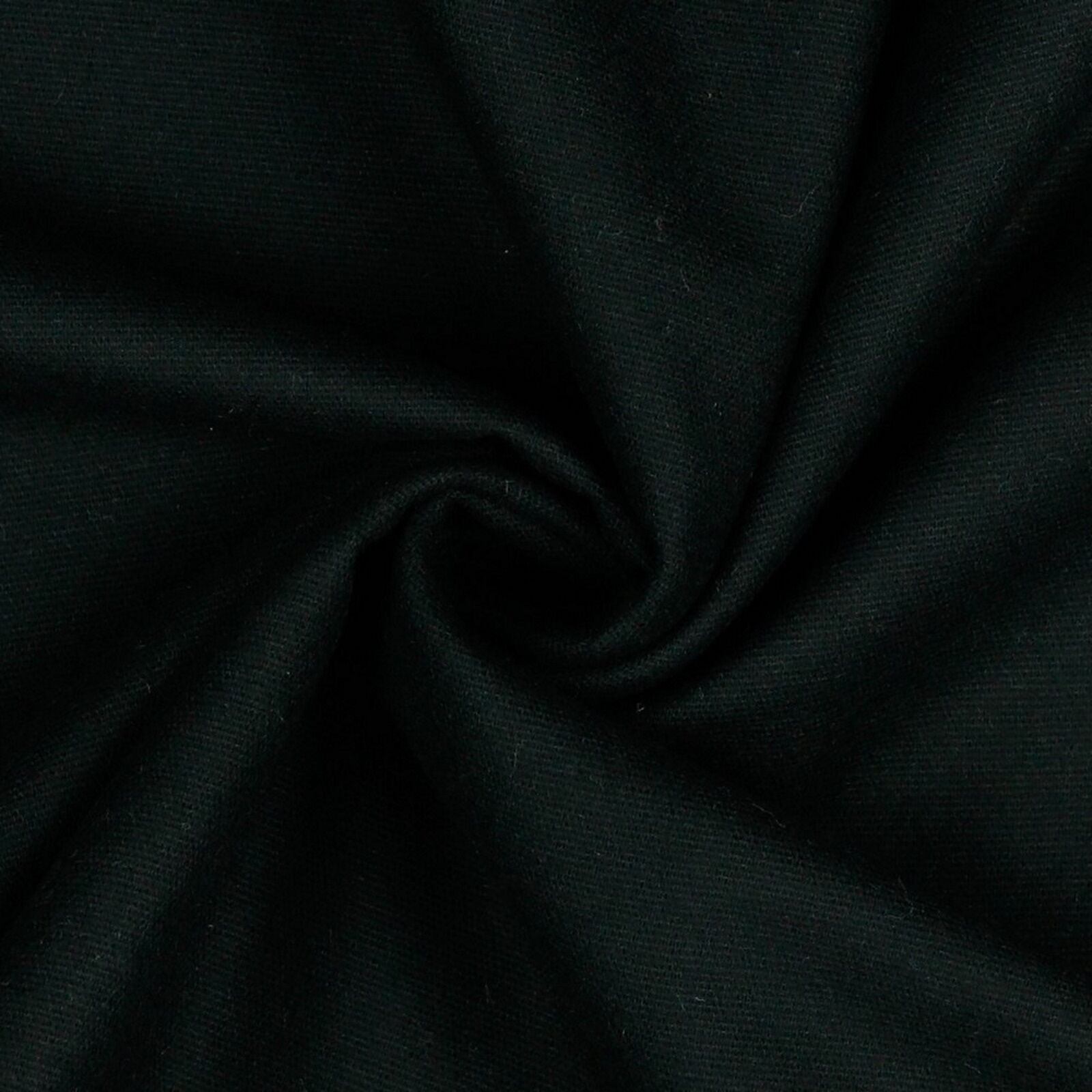 Stoff Meterware Uni Schwarz Flanell