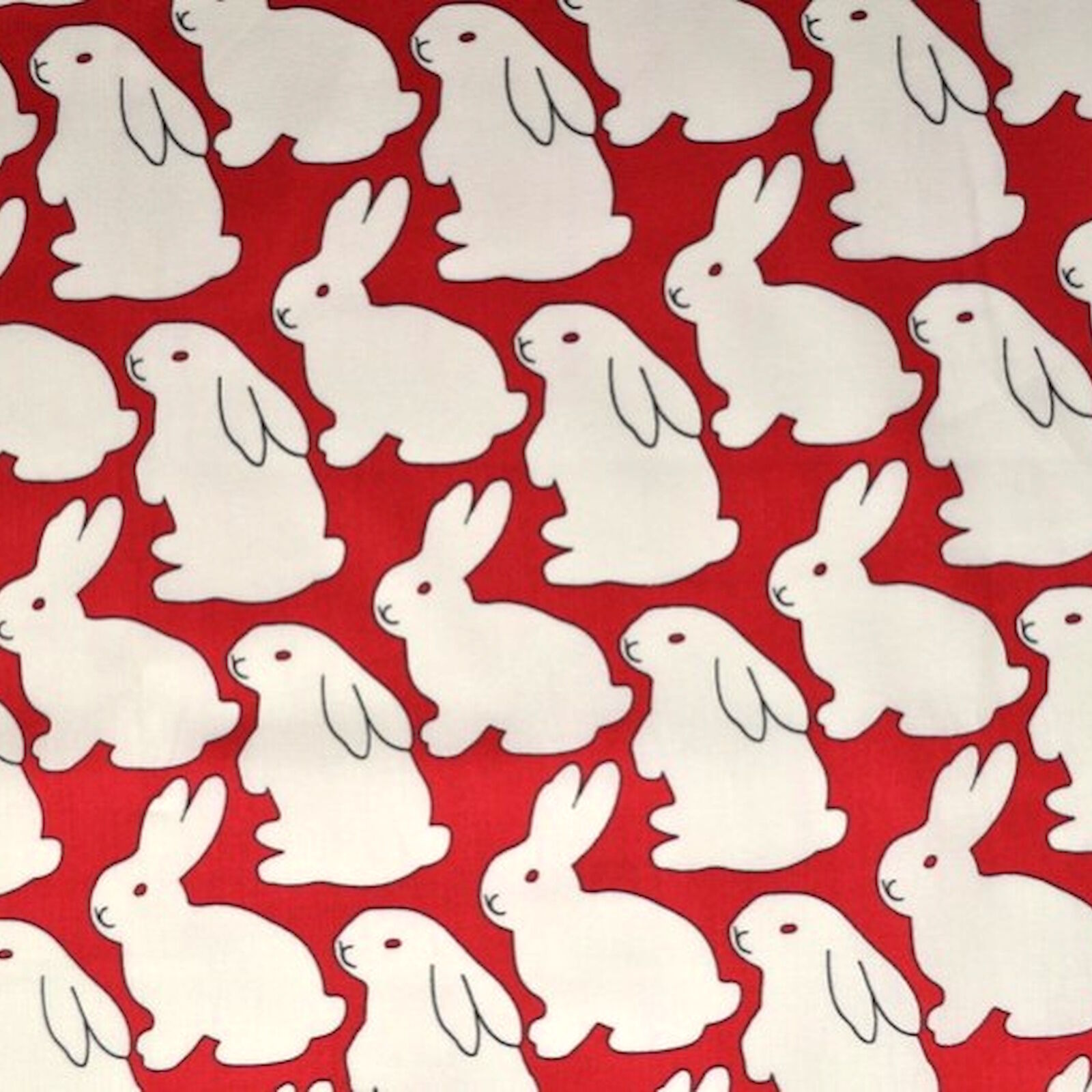 Kinder Stoff Hasen Motiv rot verspielt für Ostern