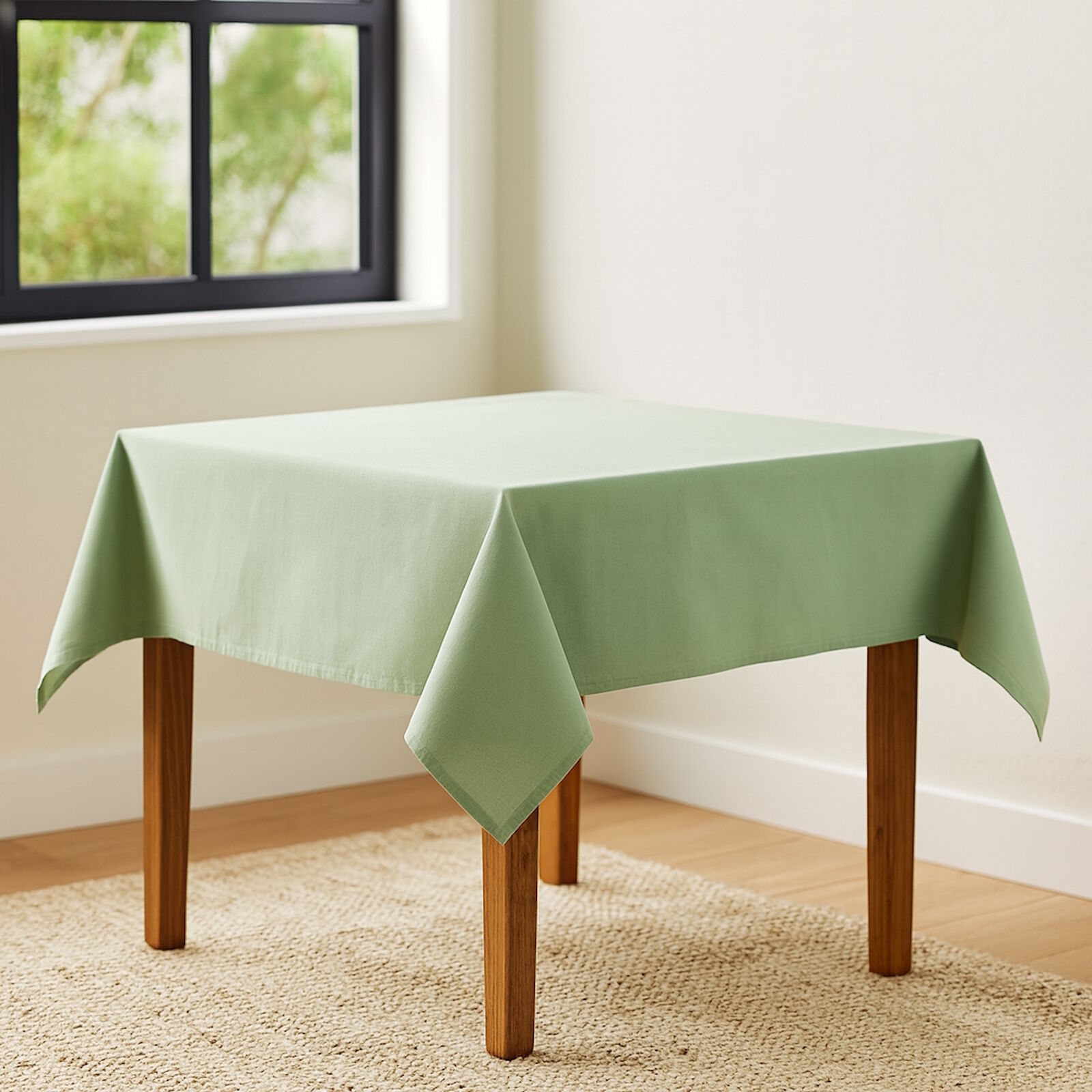Damast Tischdecke Hellgrün