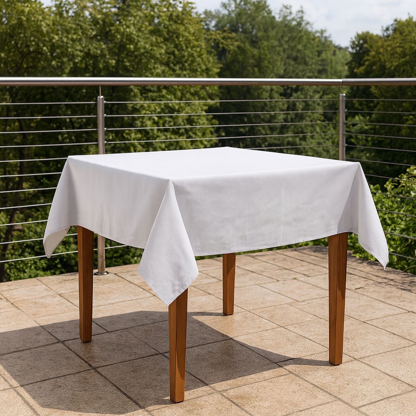 Tischdecke Teflon Beschichtet - 130x130 - Weiß