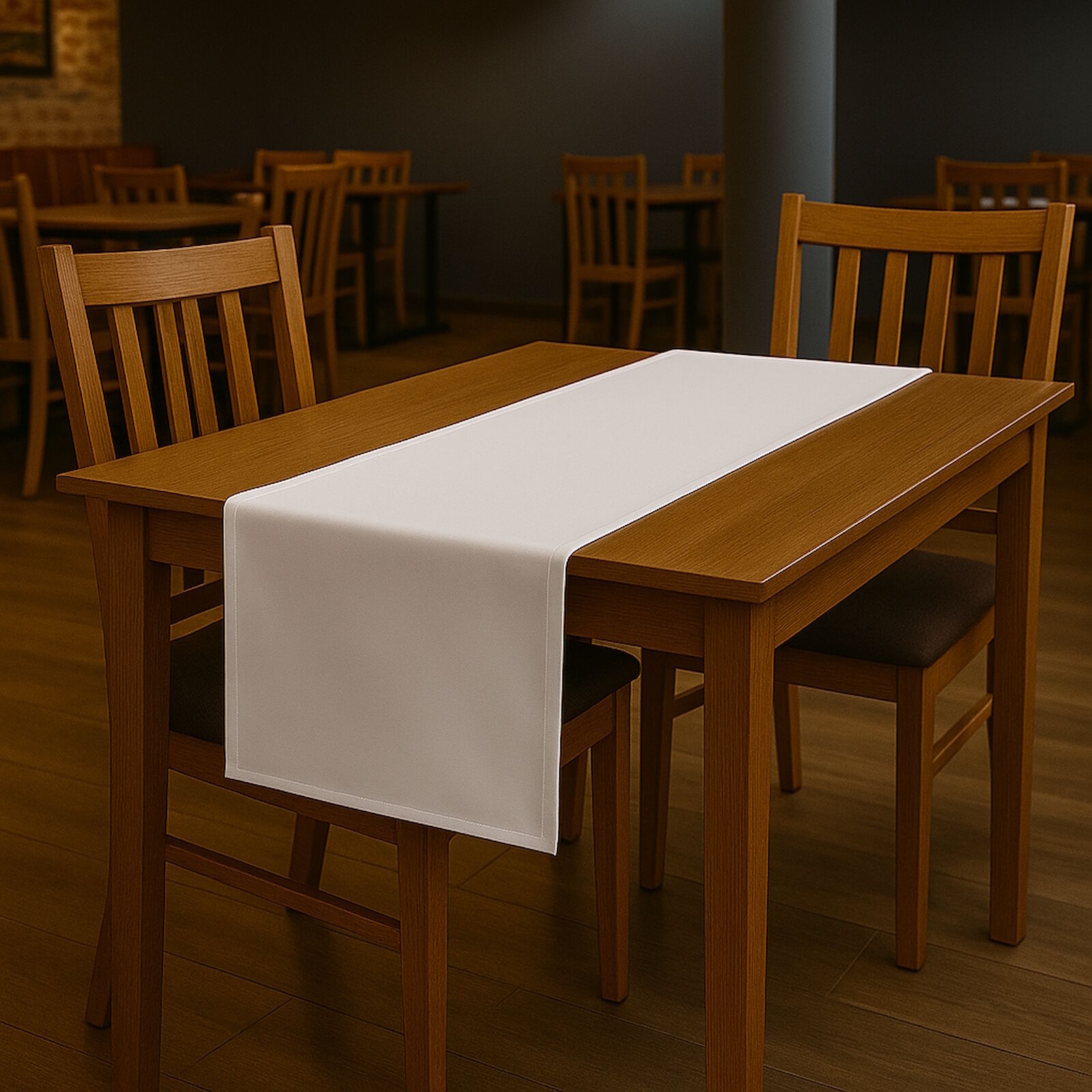 Tischläufer Weiß Polyester 45x145 cm bügelfrei