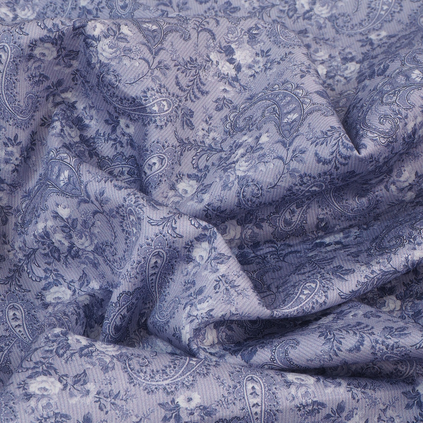 Dirndlstoff Blumen Paisley Blau Tracht