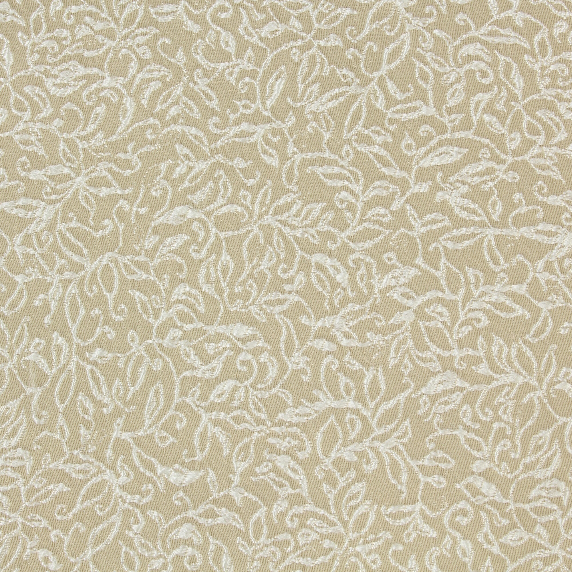 Stoff Meterware kleines Blättermuster Beige Mischgewebe