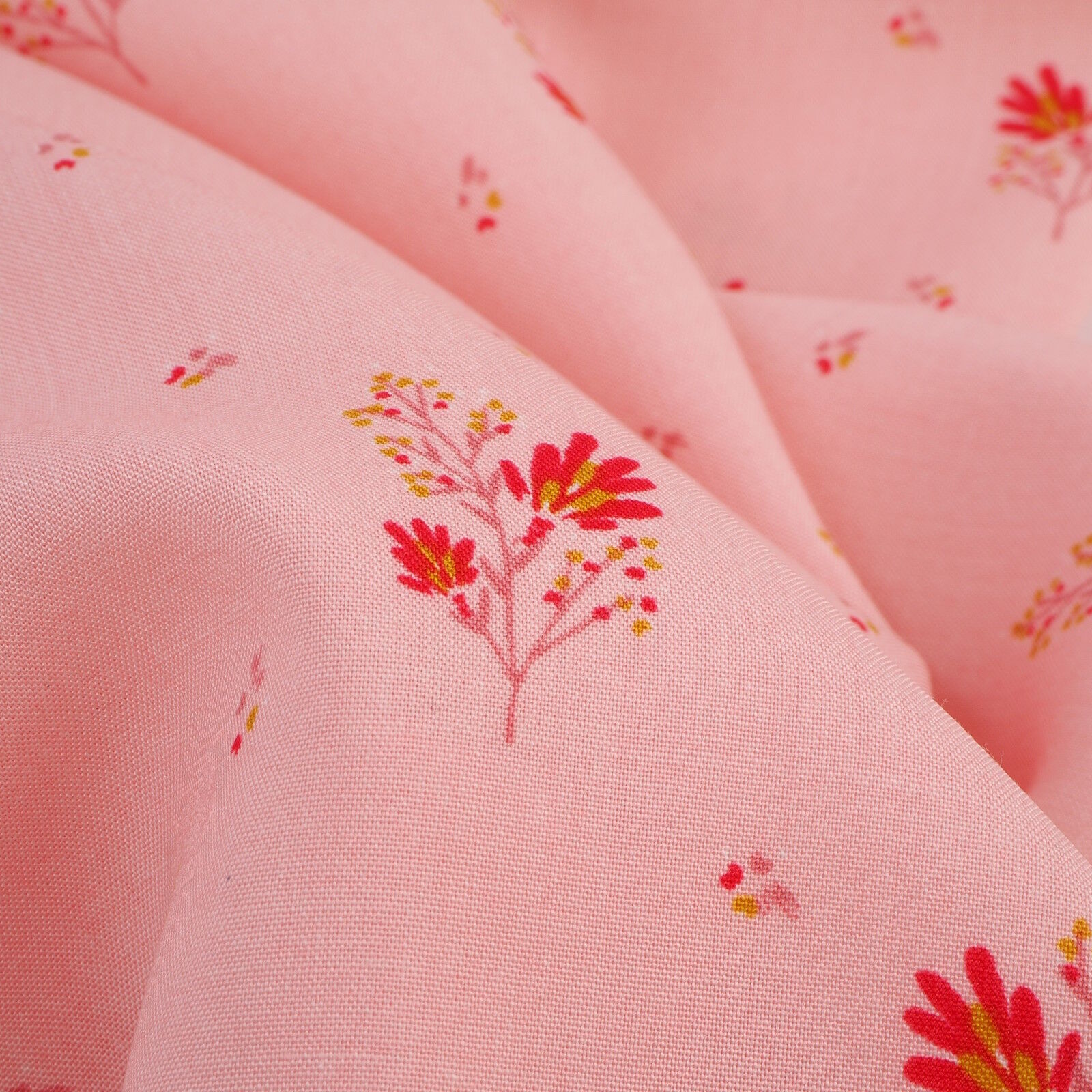 Viskose Stoff Blumen Stretch Rosa
