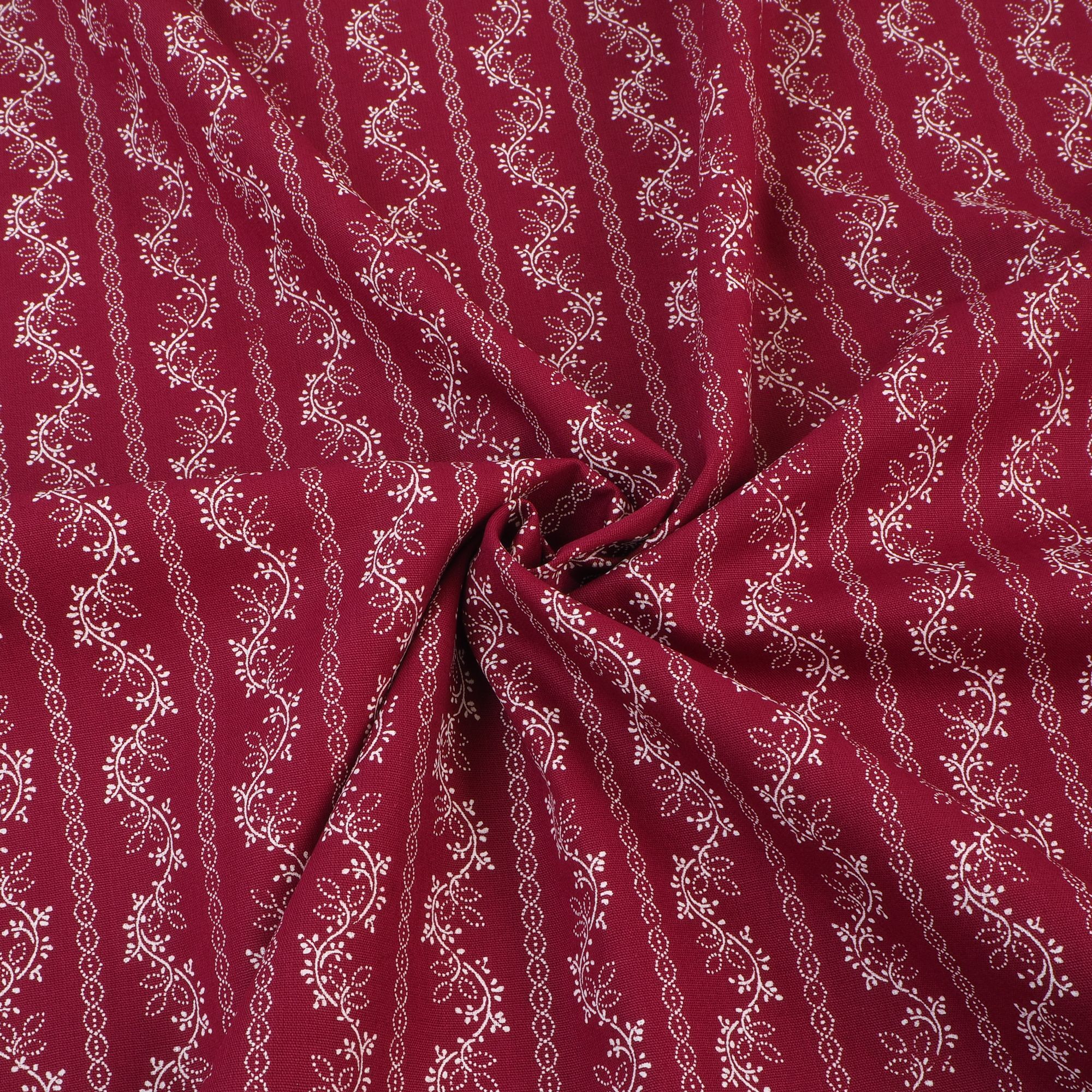 Dirndlstoff Blumen Streifen Rot Flori Tracht