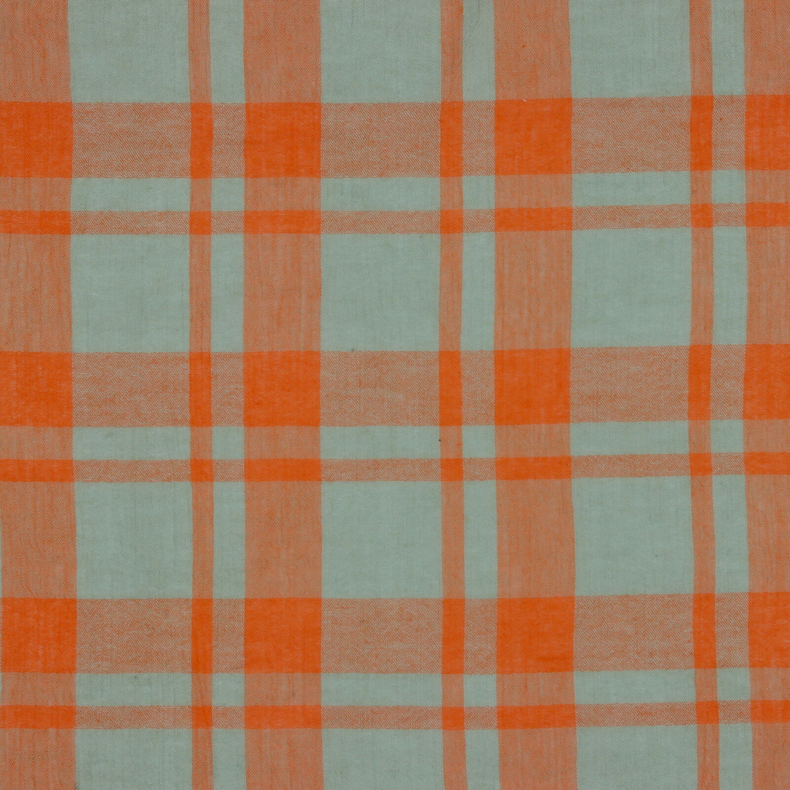 Viskose Stoff Kariert Orange