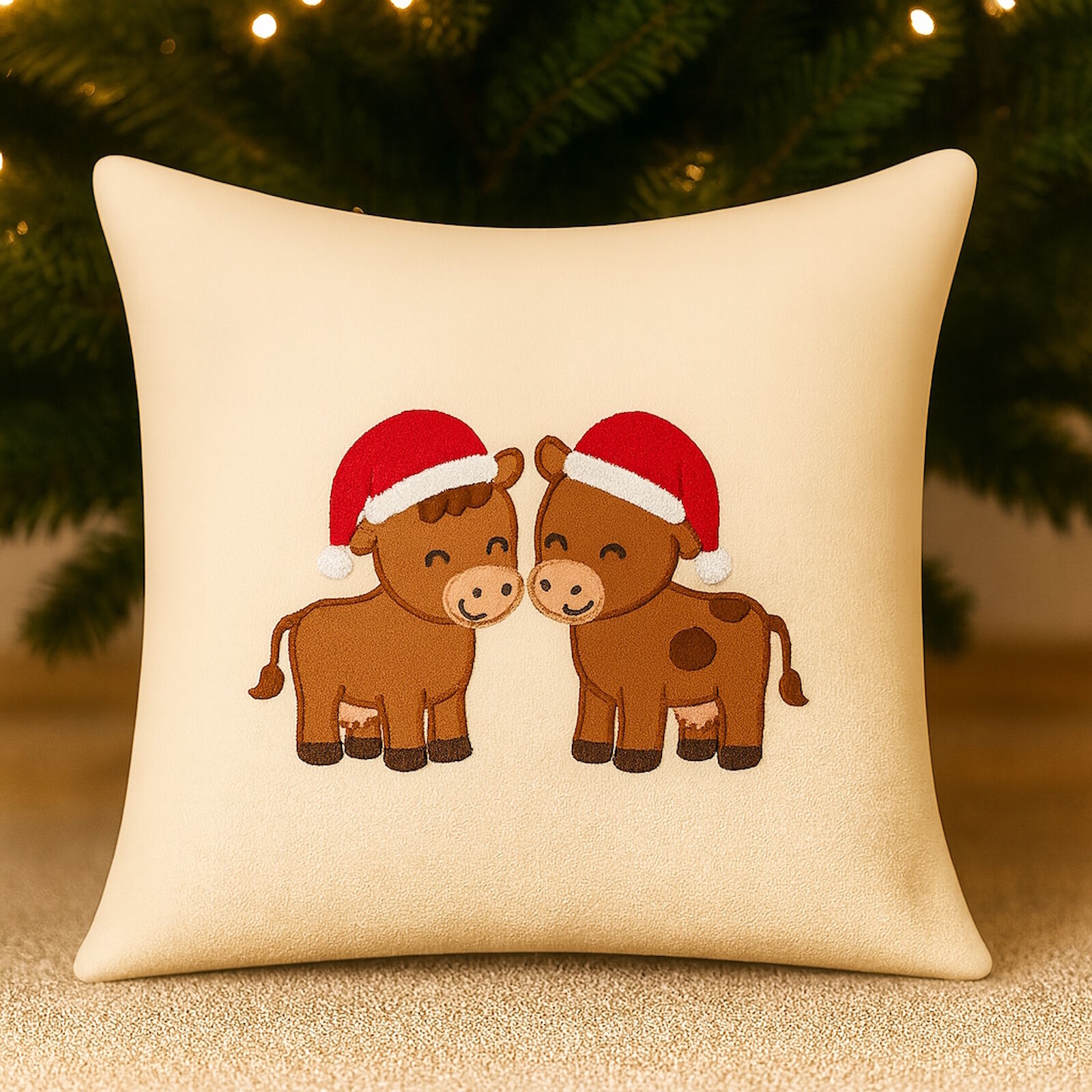 Weihnachtskissen Kühe 40x40 cm