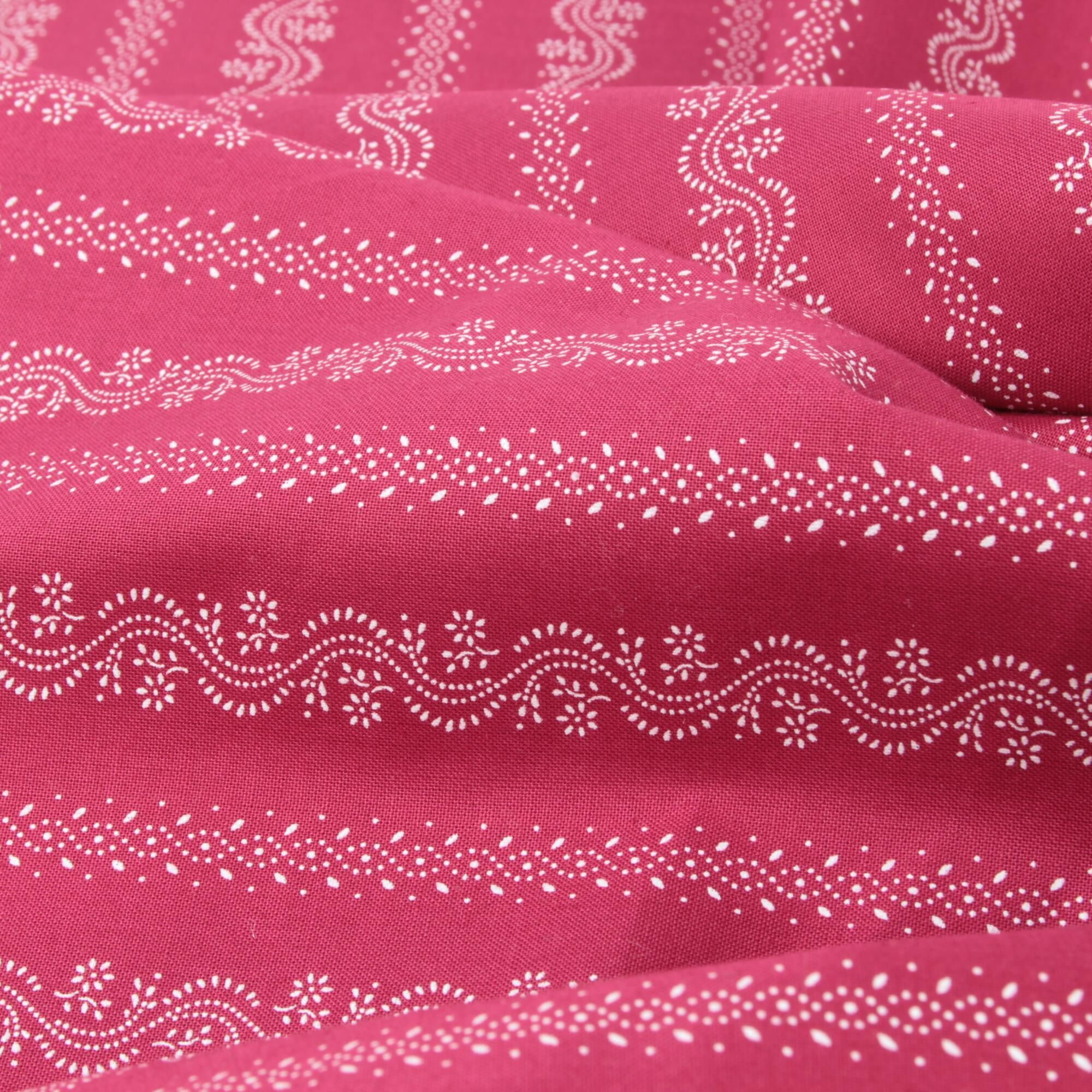 Stoff Meterware Blumen Streifen Paula Beere Dirndl