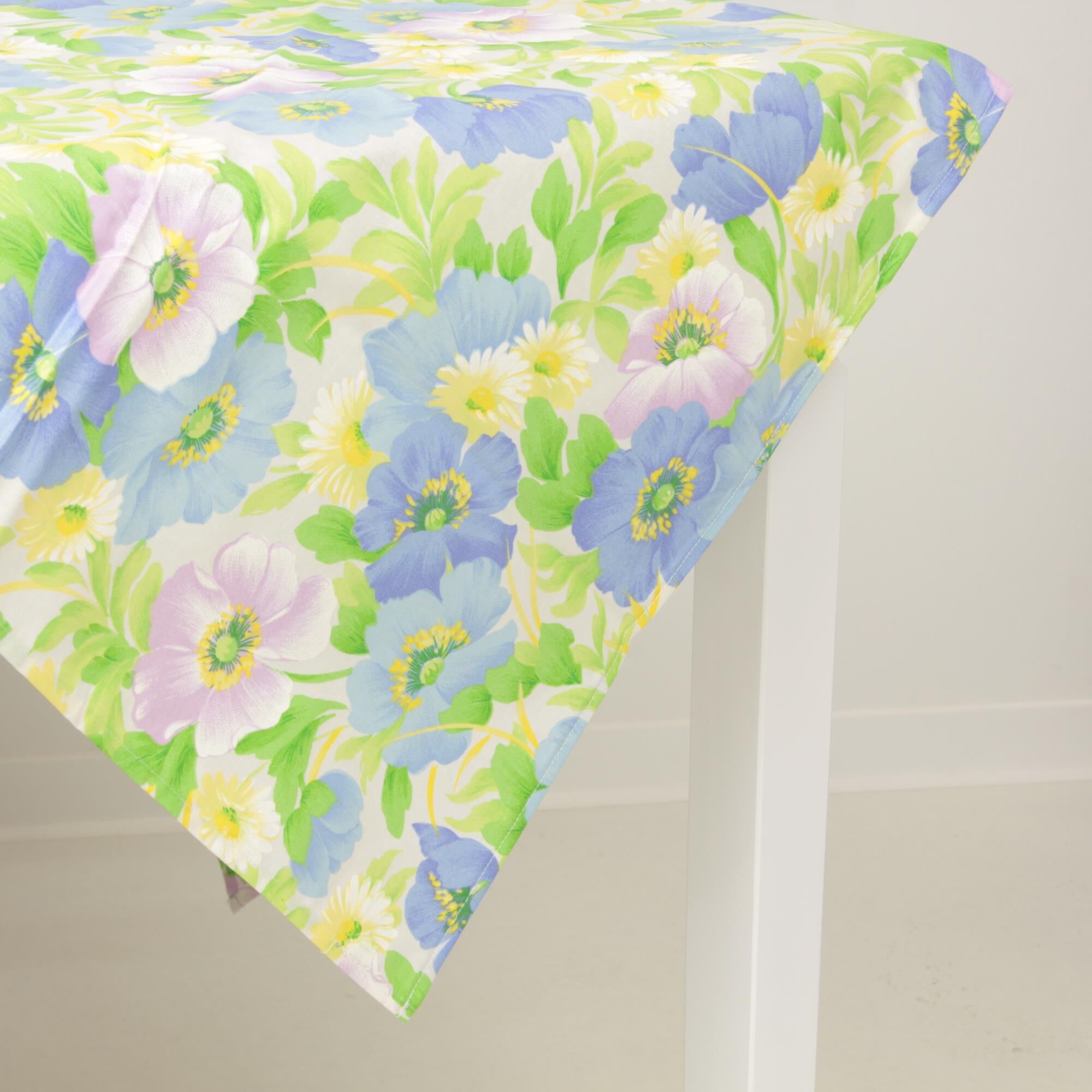 Outdoor Tischdecke Blumen Hellblau