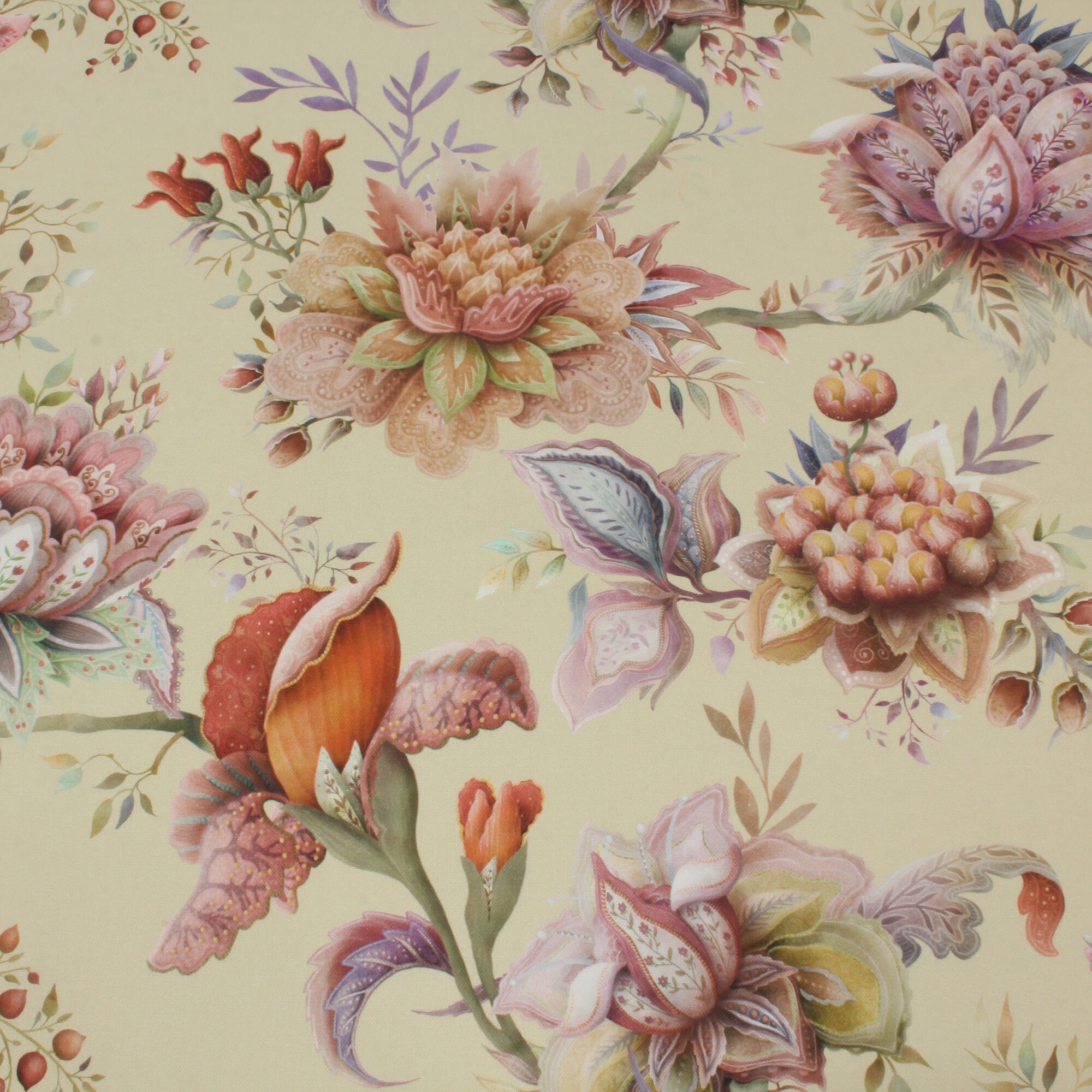 Stoff Meterware Blumen Blüten Jasmin Canvas