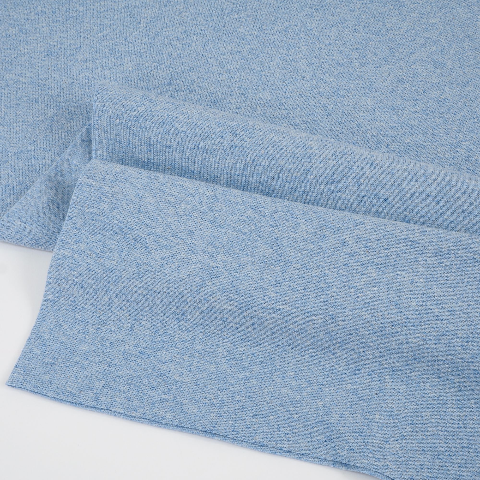 Bündchenstoff Meterware Uni Blau Melange