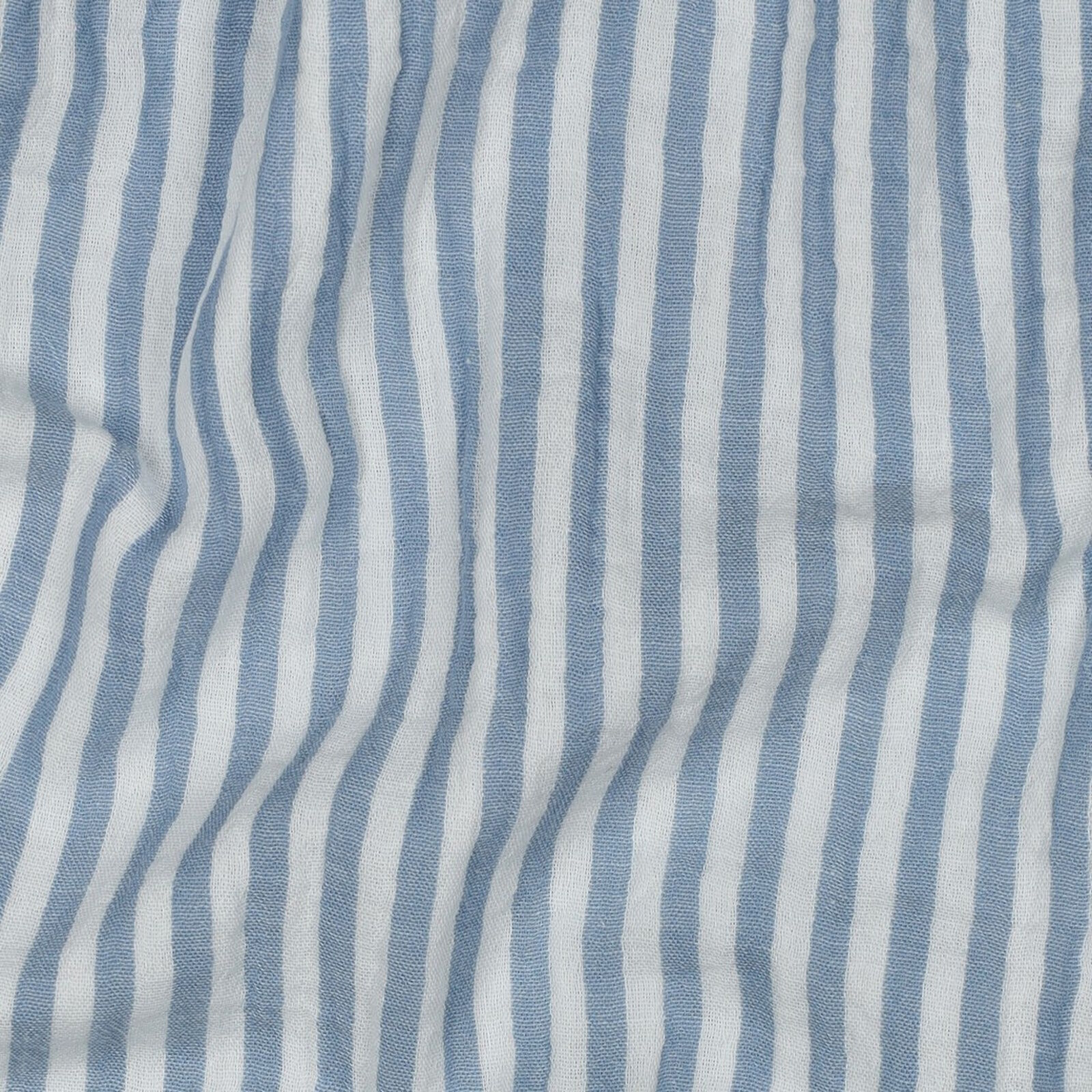 Musselin Stoff Streifen Hellblau 5 mm Meterware 125 cm