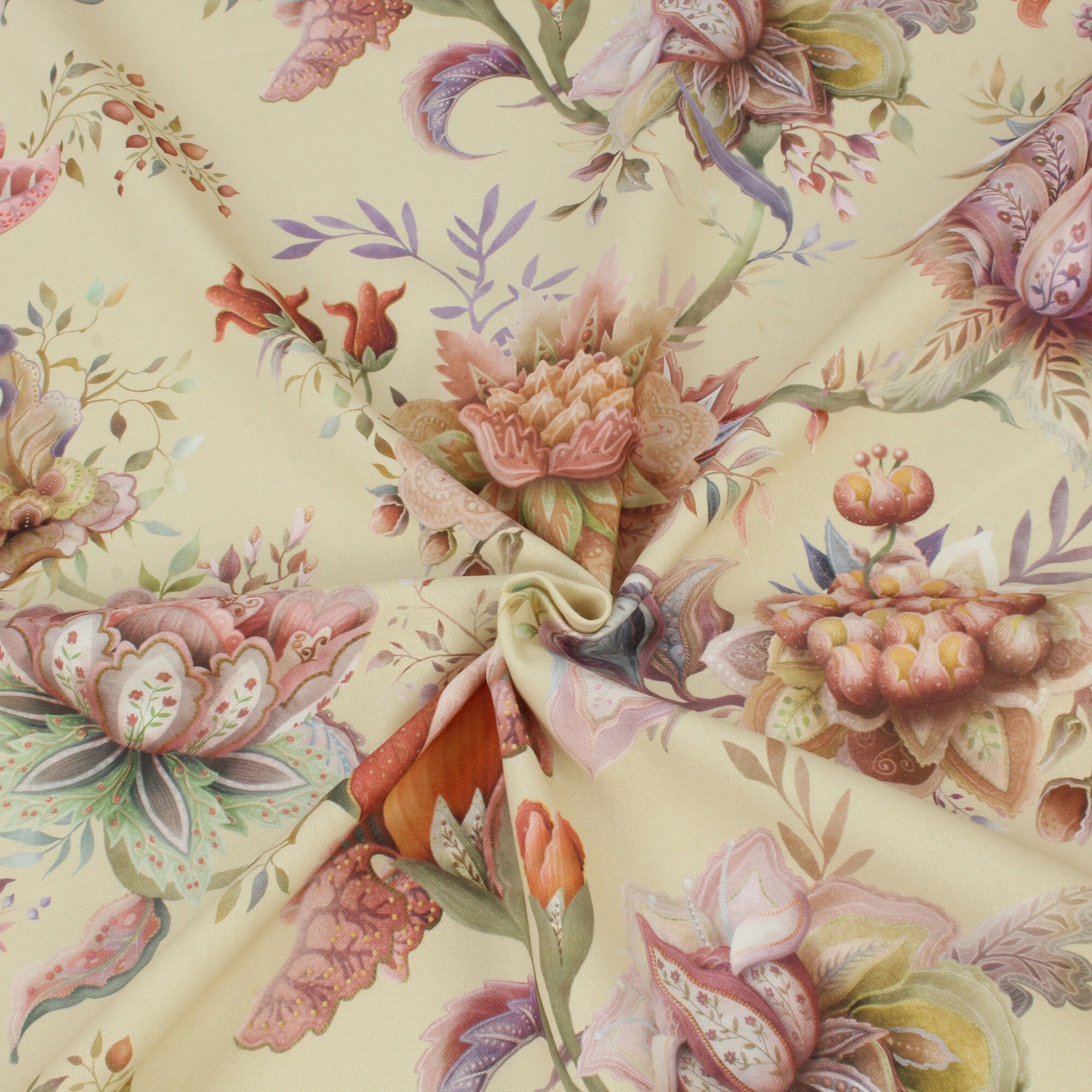 Stoff Meterware Blumen Blüten Jasmin Canvas