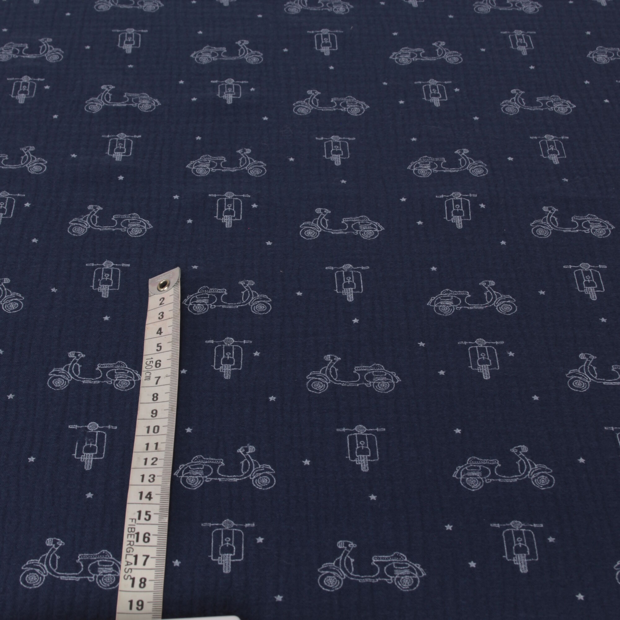 Musselin Stoff Roller Blau