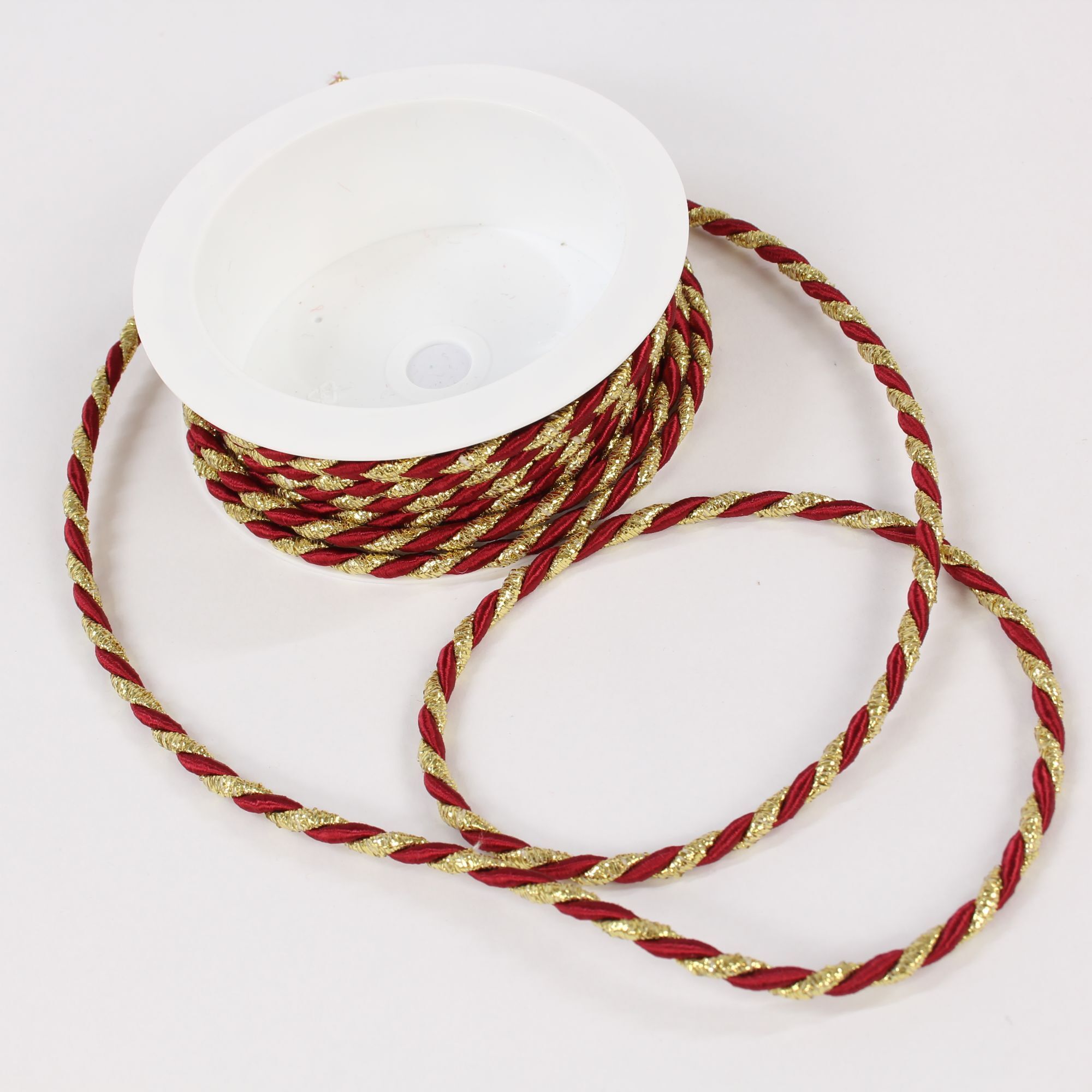 Deko Kordel Weihnachten Geschenk 4mm bordeaux gold - 3 Meter