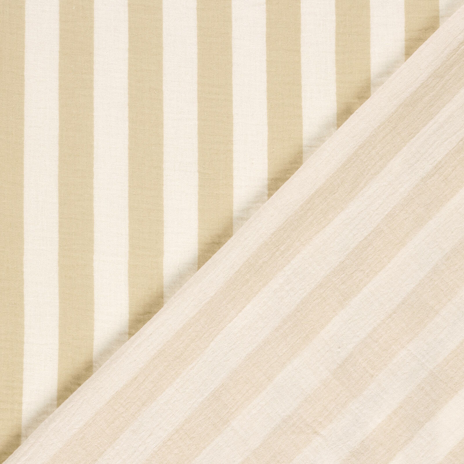 Musselin Stoff Streifen Beige 25 mm Baumwolle 150 cm