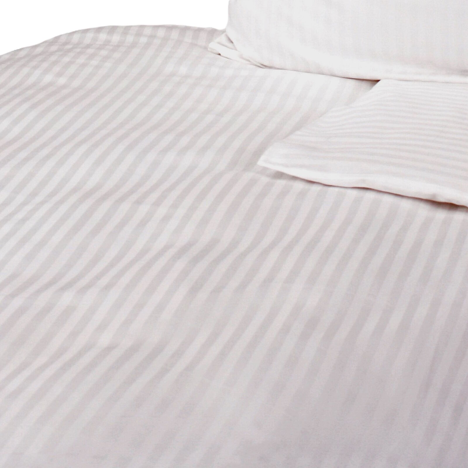 Damast Bettwäsche Streifen 10 mm Weiß