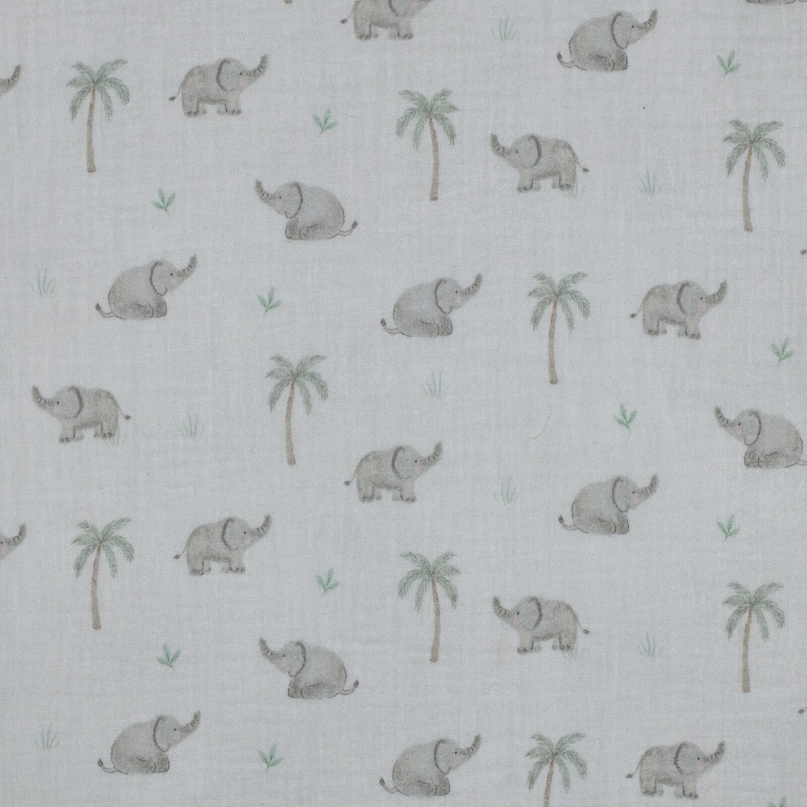 Musselin Stoff Safari Elefanten Meterware 130 cm