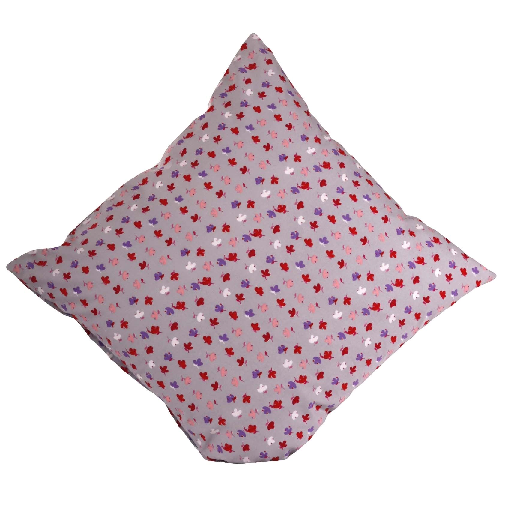 Kissenbezug 40x40 cm Bunte Blumen Grau