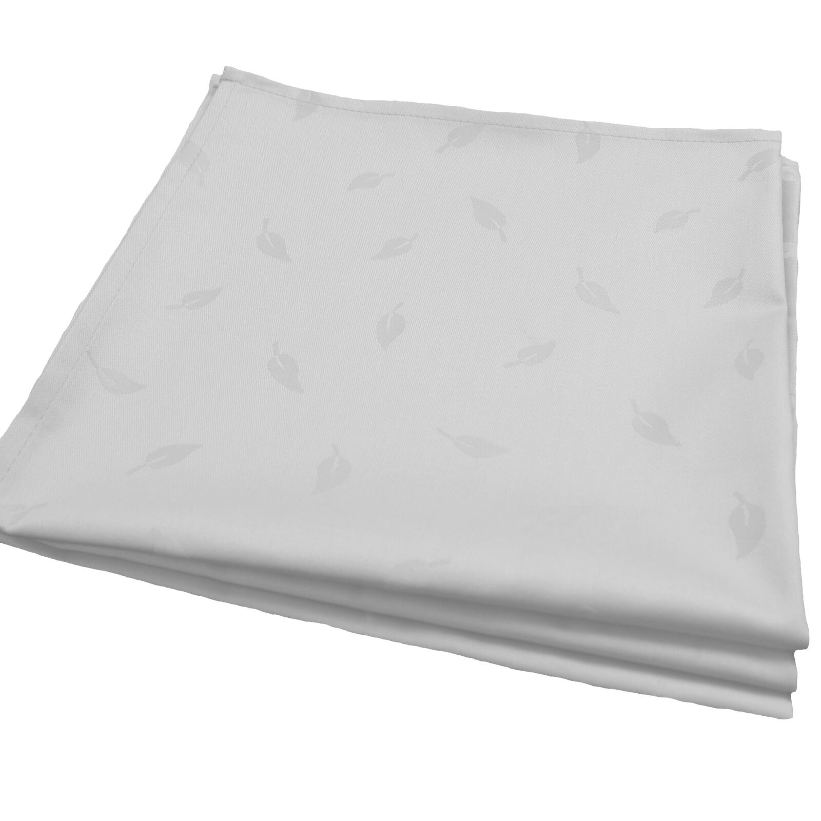 Damast Serviette Blätter Weiß