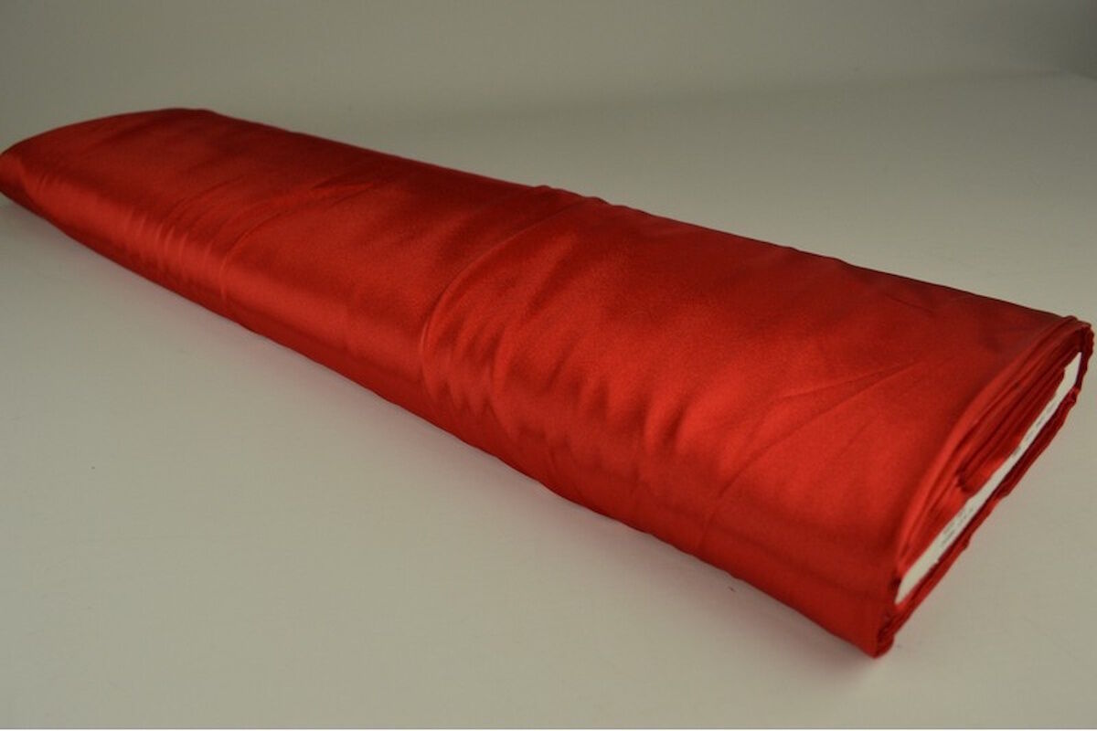 Satin Stoff Rot Glänzender Glanzsatin Meterware