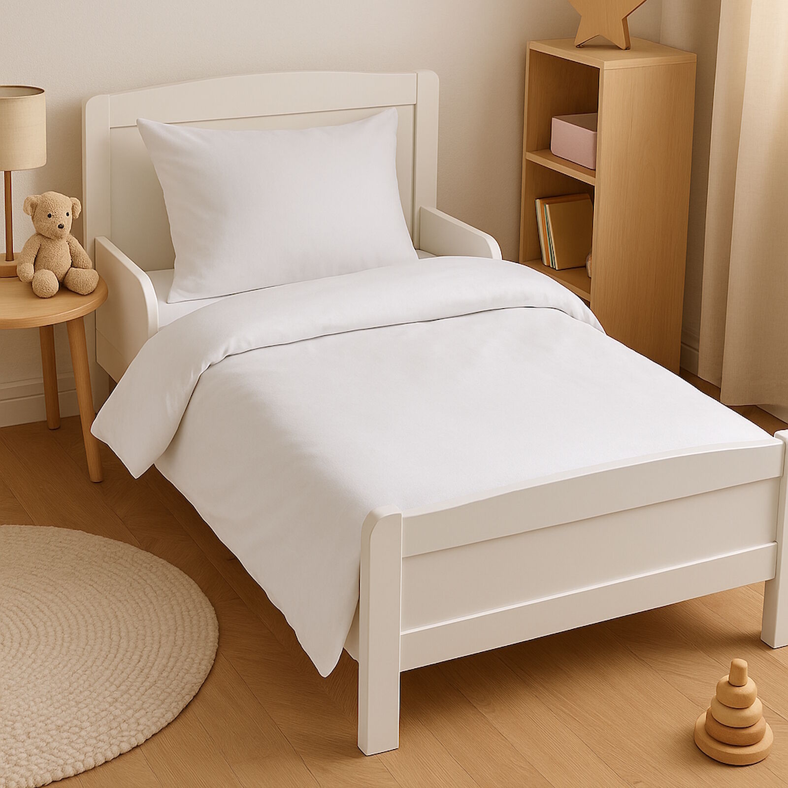 Jersey Kinderbettwäsche Weiß 100x135 40x60 cm