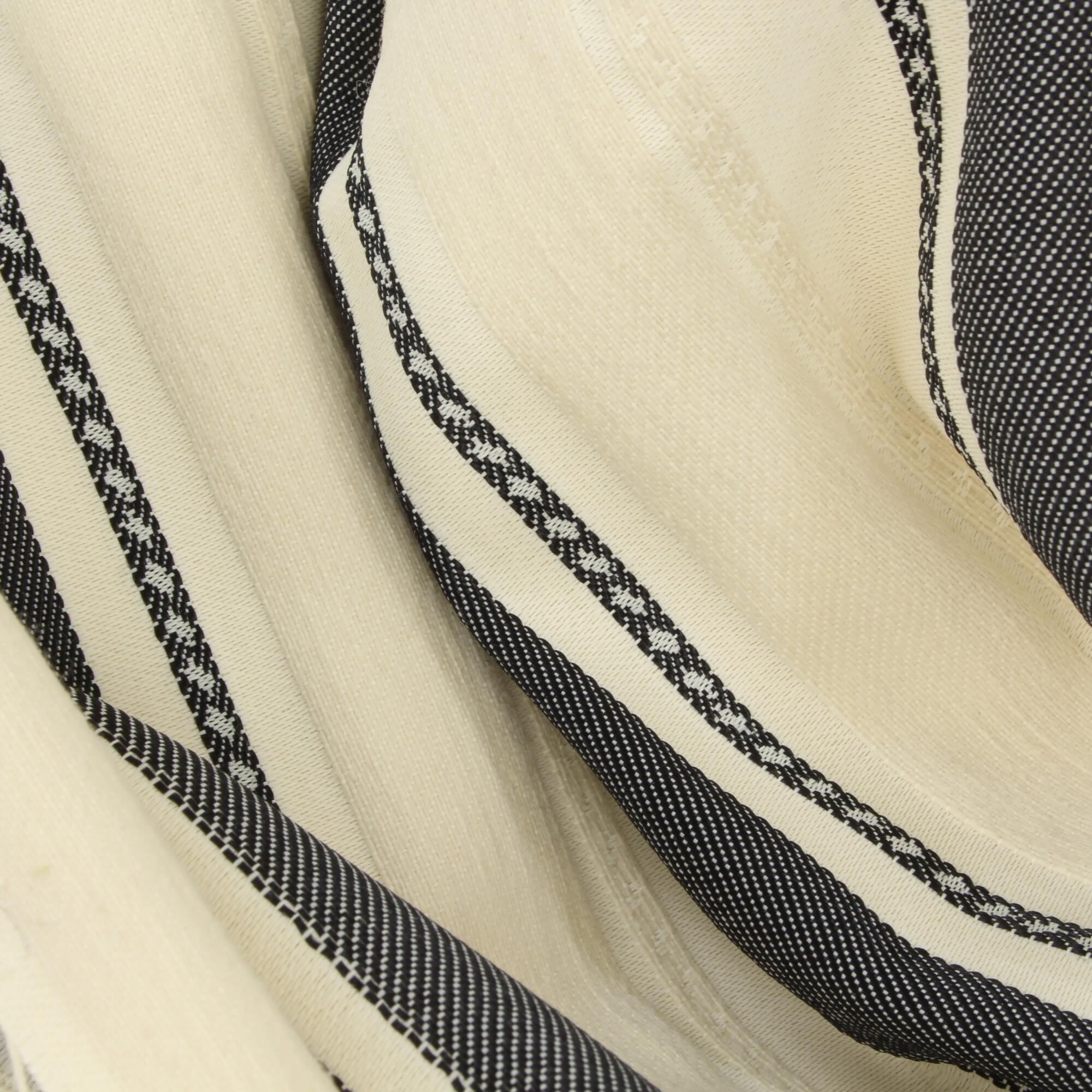 Stoff Meterware Streifen Oleo Beige Schwarz