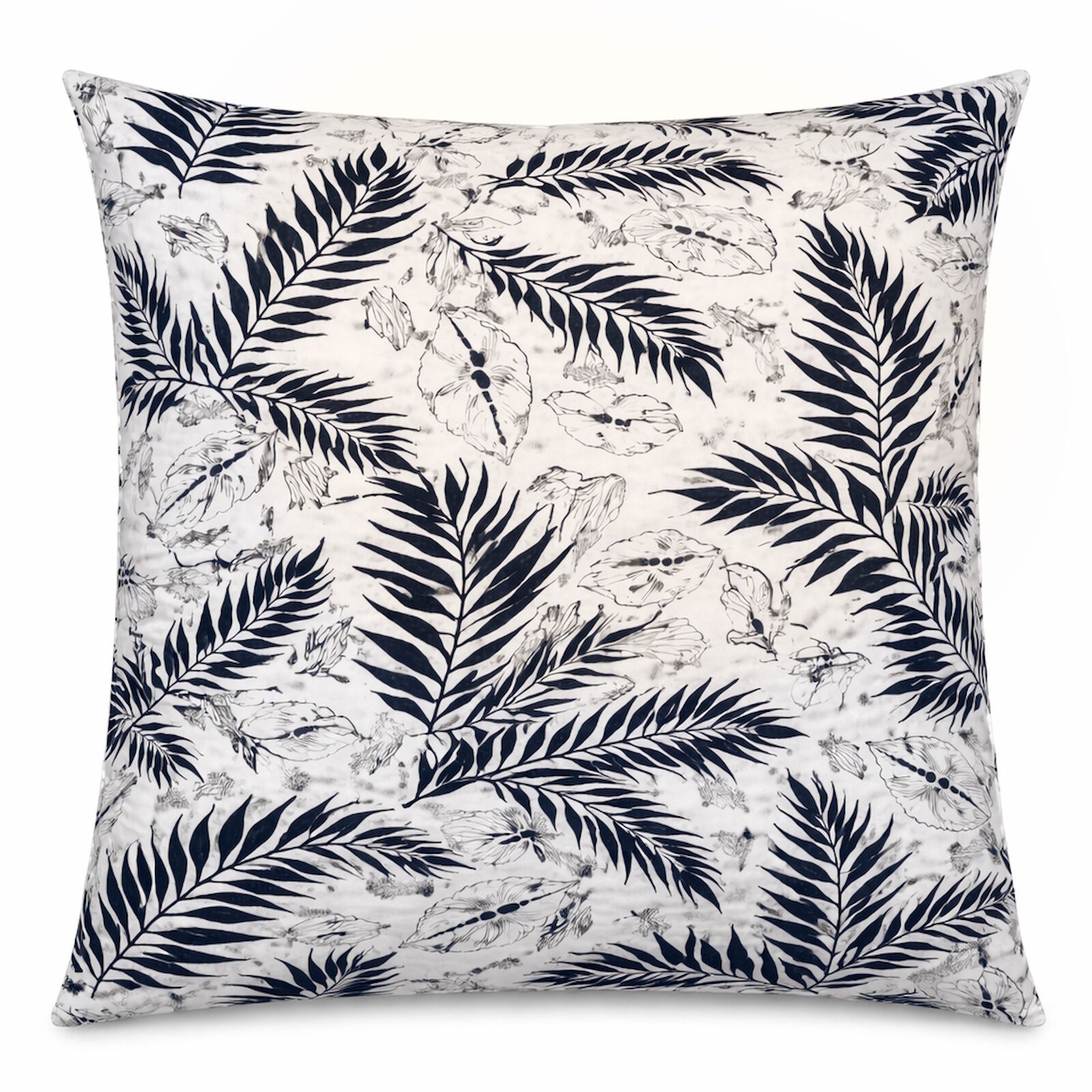 Bettwäsche 135x200 Palmen dunkelblau weiß modern Baumwolle