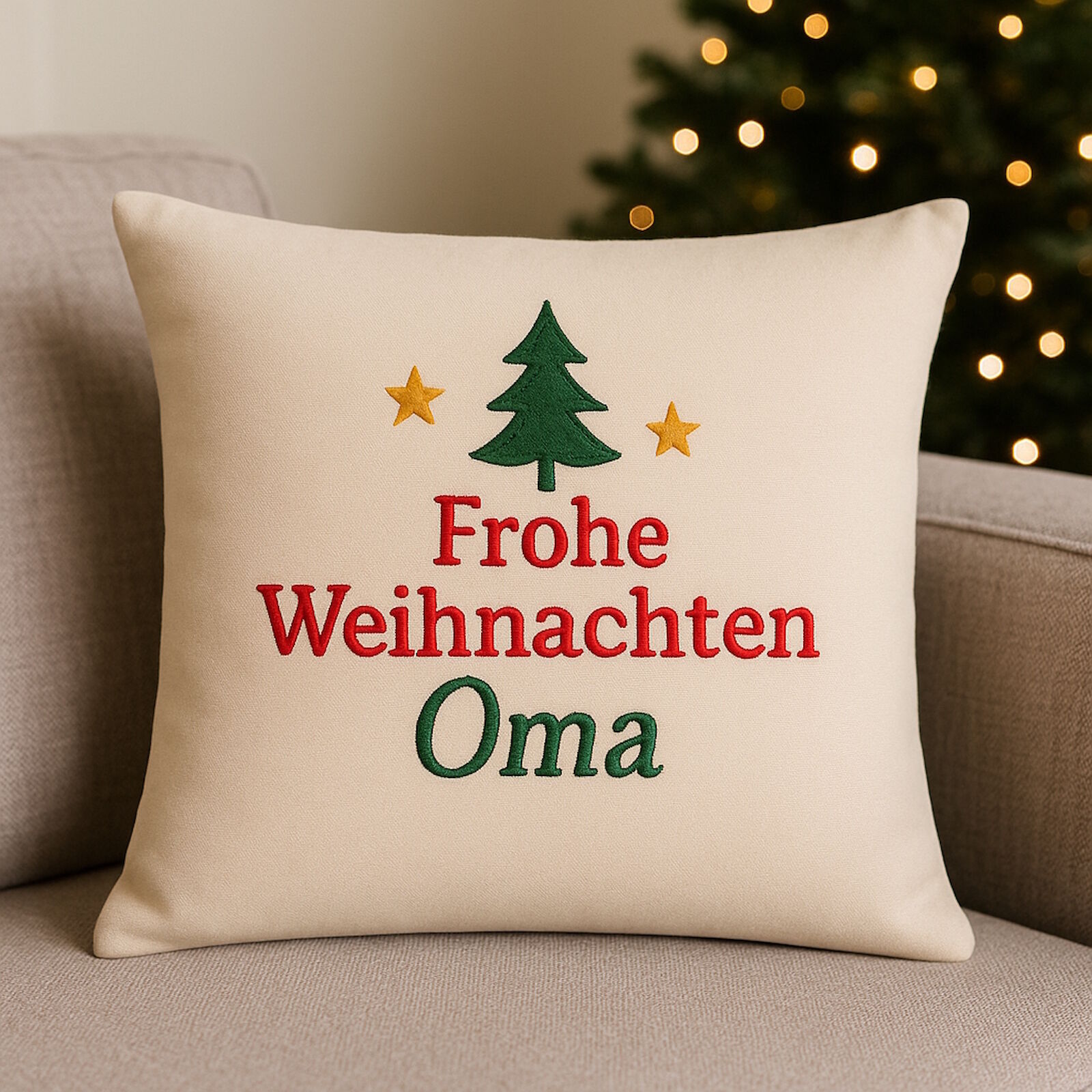 Weihnachtskissen Frohe Weihnachten Oma 40x40 cm