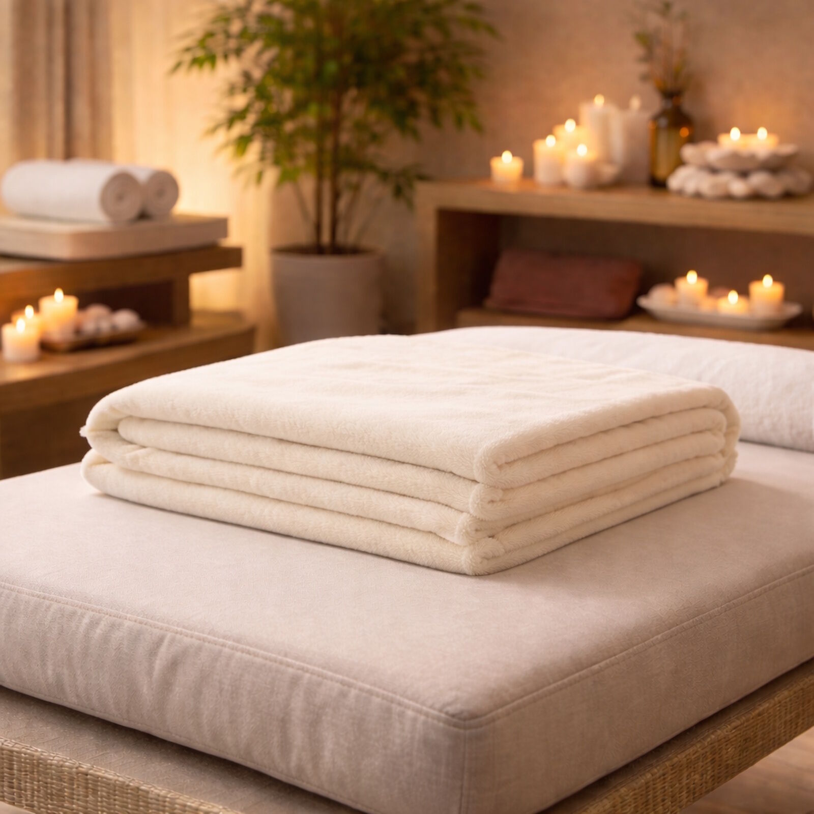 Wellness Kuscheldecke Creme 150x200 Massage Hotel
