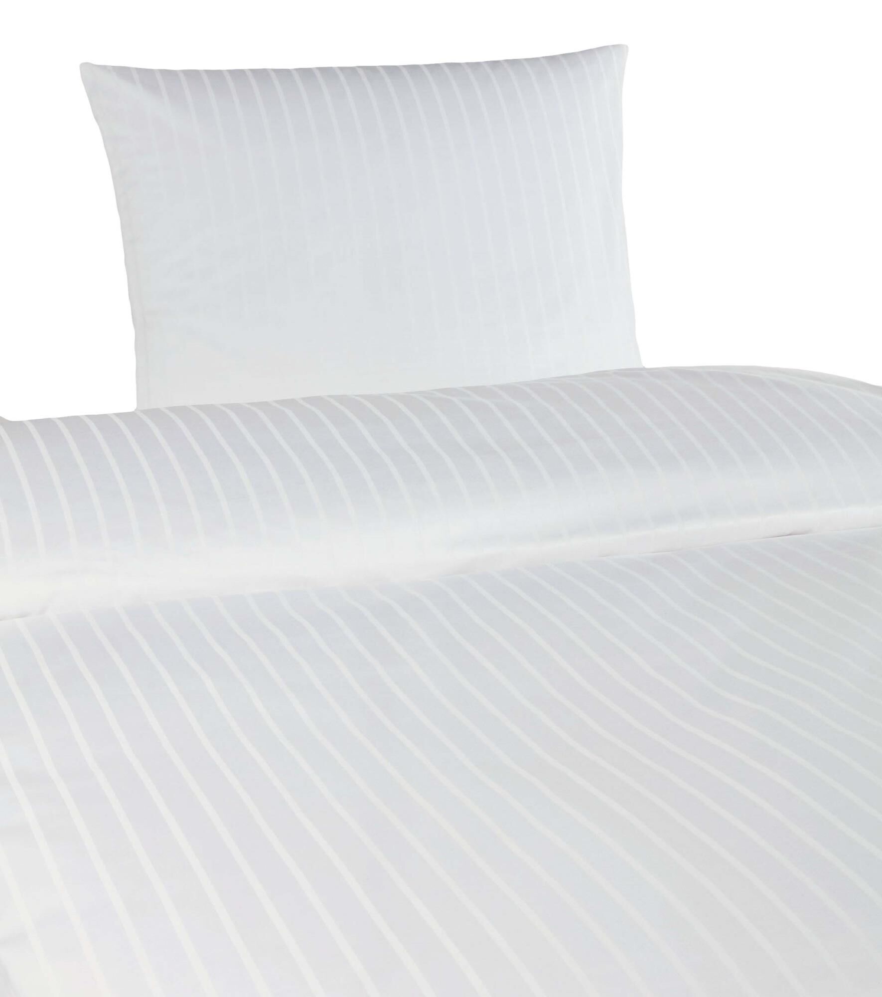 Hotelbettwäsche Streifensatin 6/24 mm Weiß