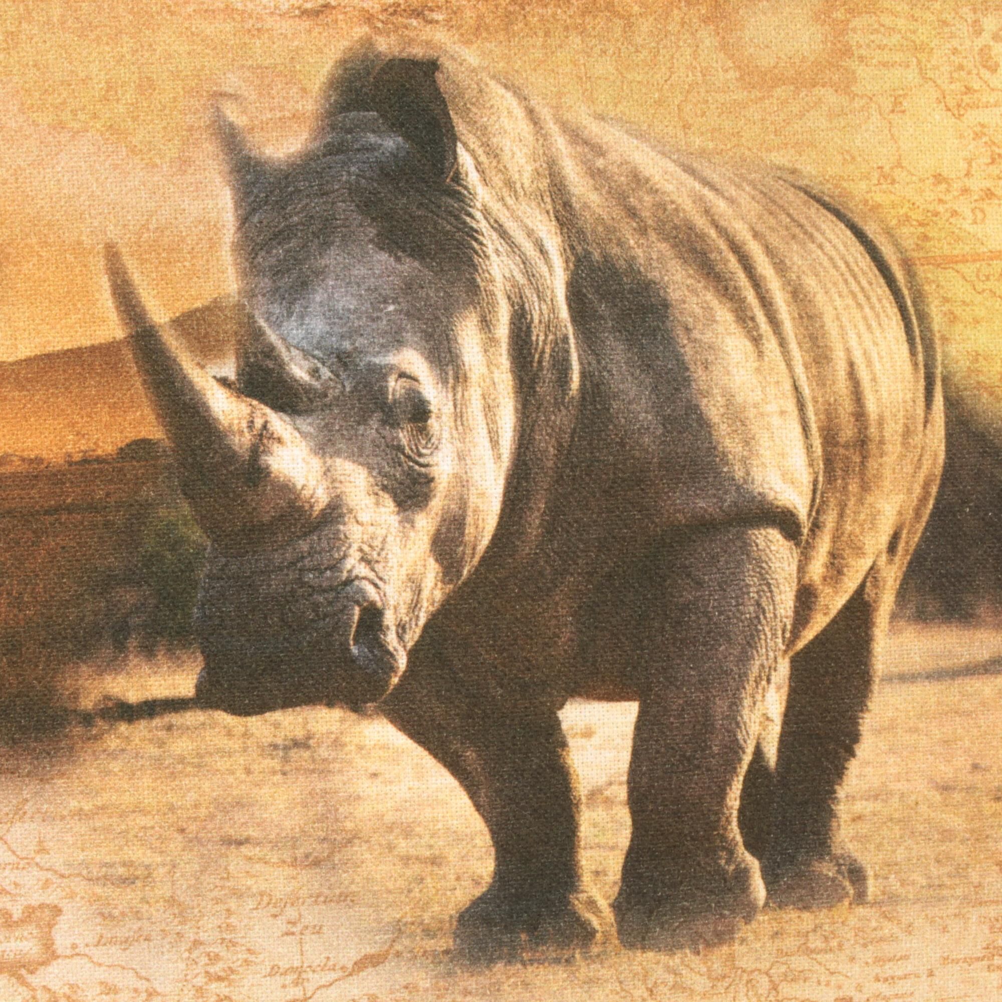 Kissenbezug 30x30 cm Afrika Safari Tiere Half Panama